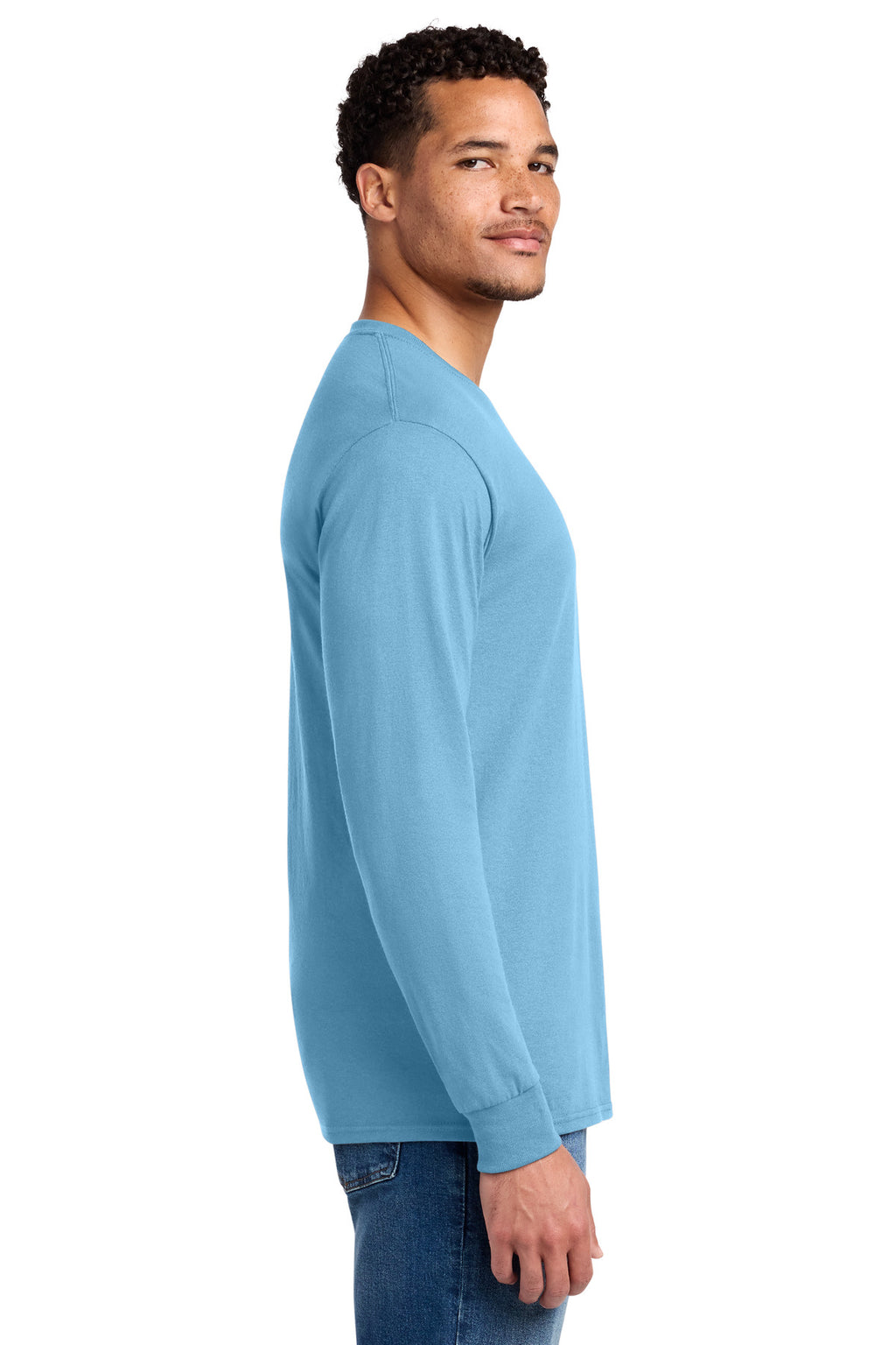 Jerzees - Dri-Power 50/50 Cotton/Poly Long Sleeve T-Shirt. 29LS - Light Blue - side