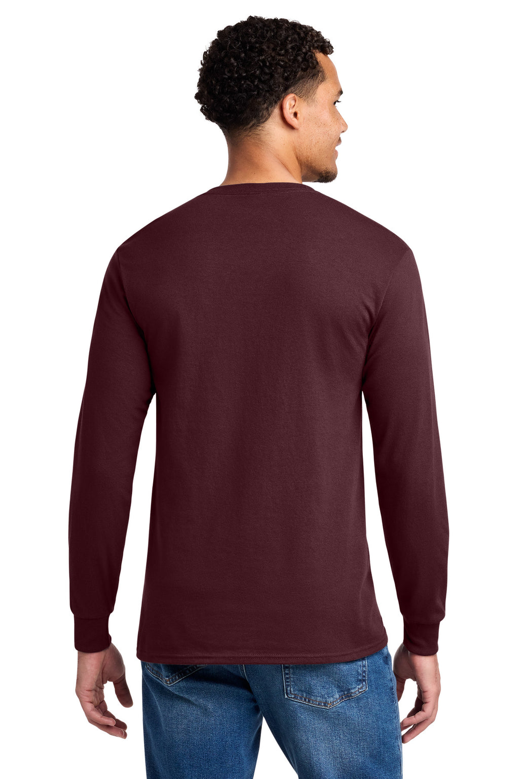 Jerzees - Dri-Power 50/50 Cotton/Poly Long Sleeve T-Shirt. 29LS - Maroon - back