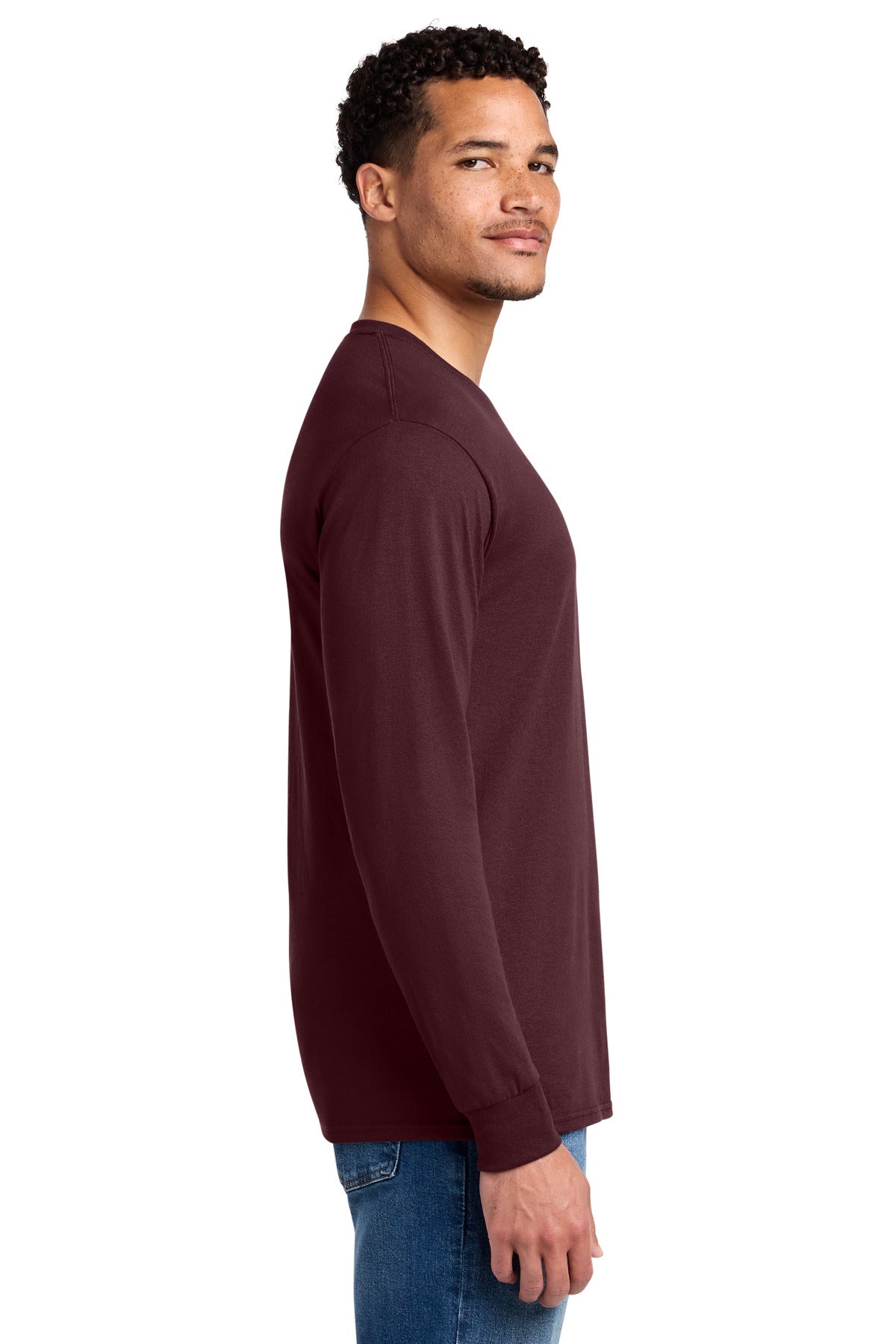 Jerzees - Dri-Power 50/50 Cotton/Poly Long Sleeve T-Shirt. 29LS - Maroon - side