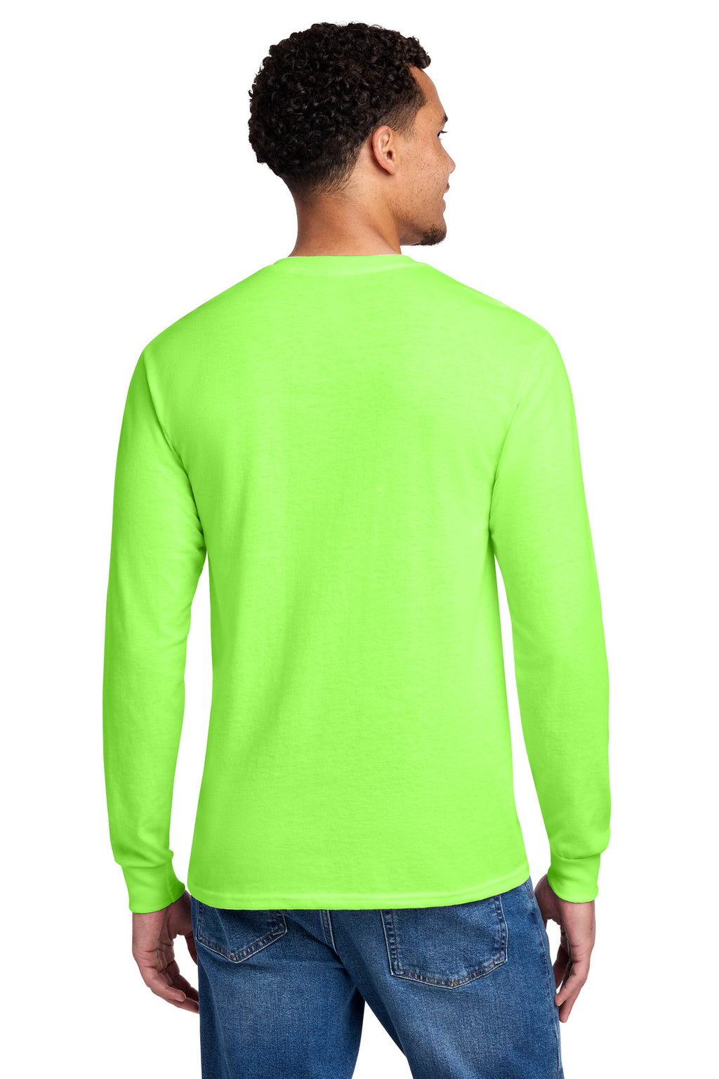 Jerzees - Dri-Power 50/50 Cotton/Poly Long Sleeve T-Shirt. 29LS - Neon Green - back