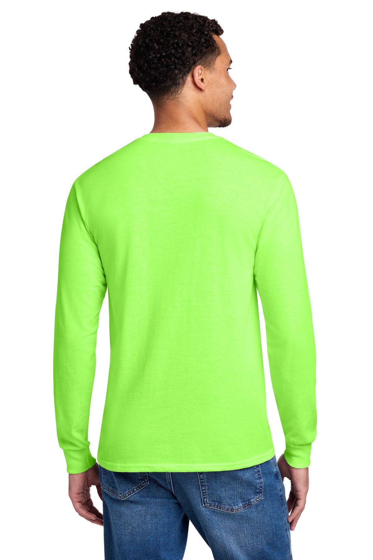 Jerzees - Dri-Power 50/50 Cotton/Poly Long Sleeve T-Shirt. 29LS - Neon Green - back
