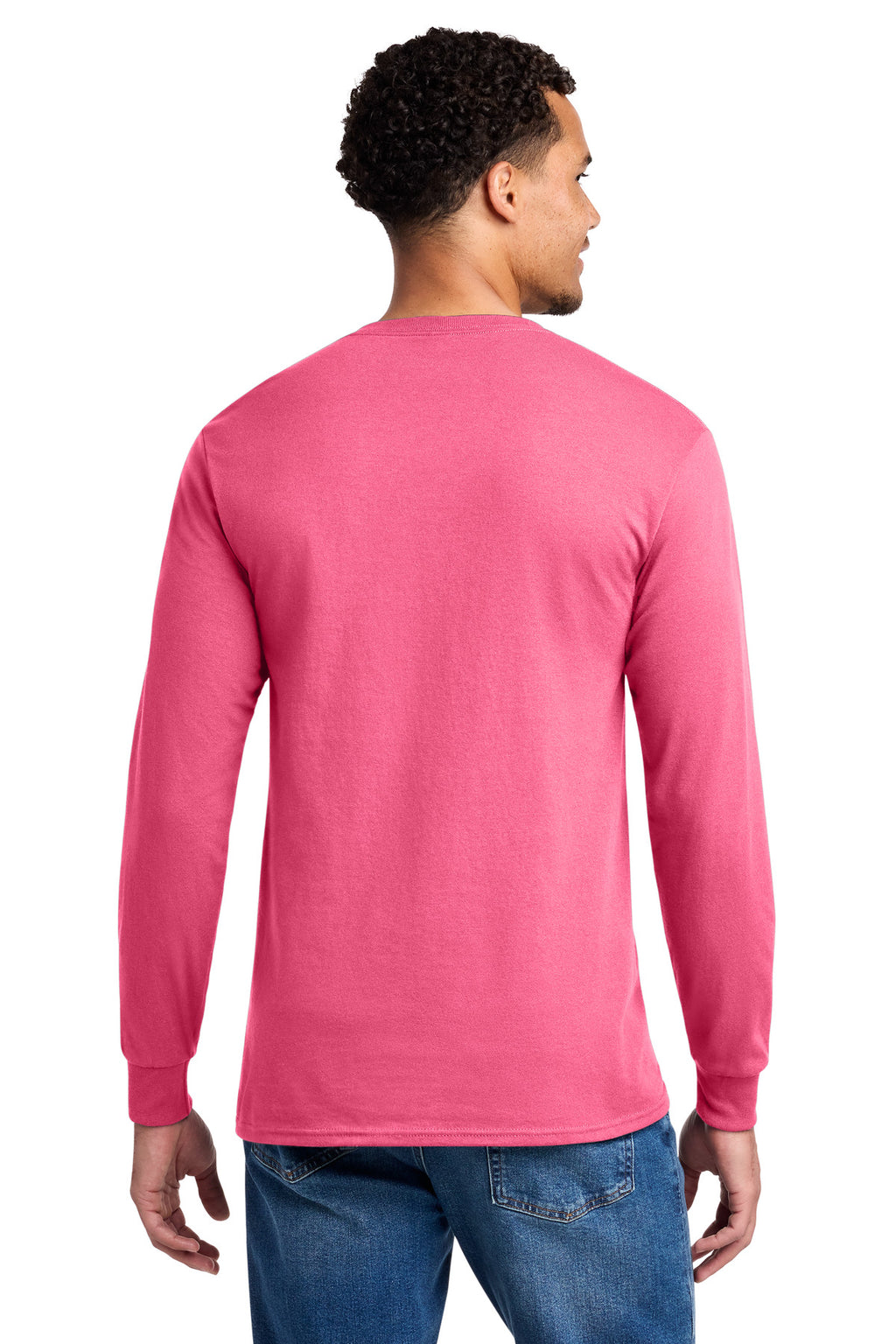 Jerzees - Dri-Power 50/50 Cotton/Poly Long Sleeve T-Shirt. 29LS - Neon Pink - back