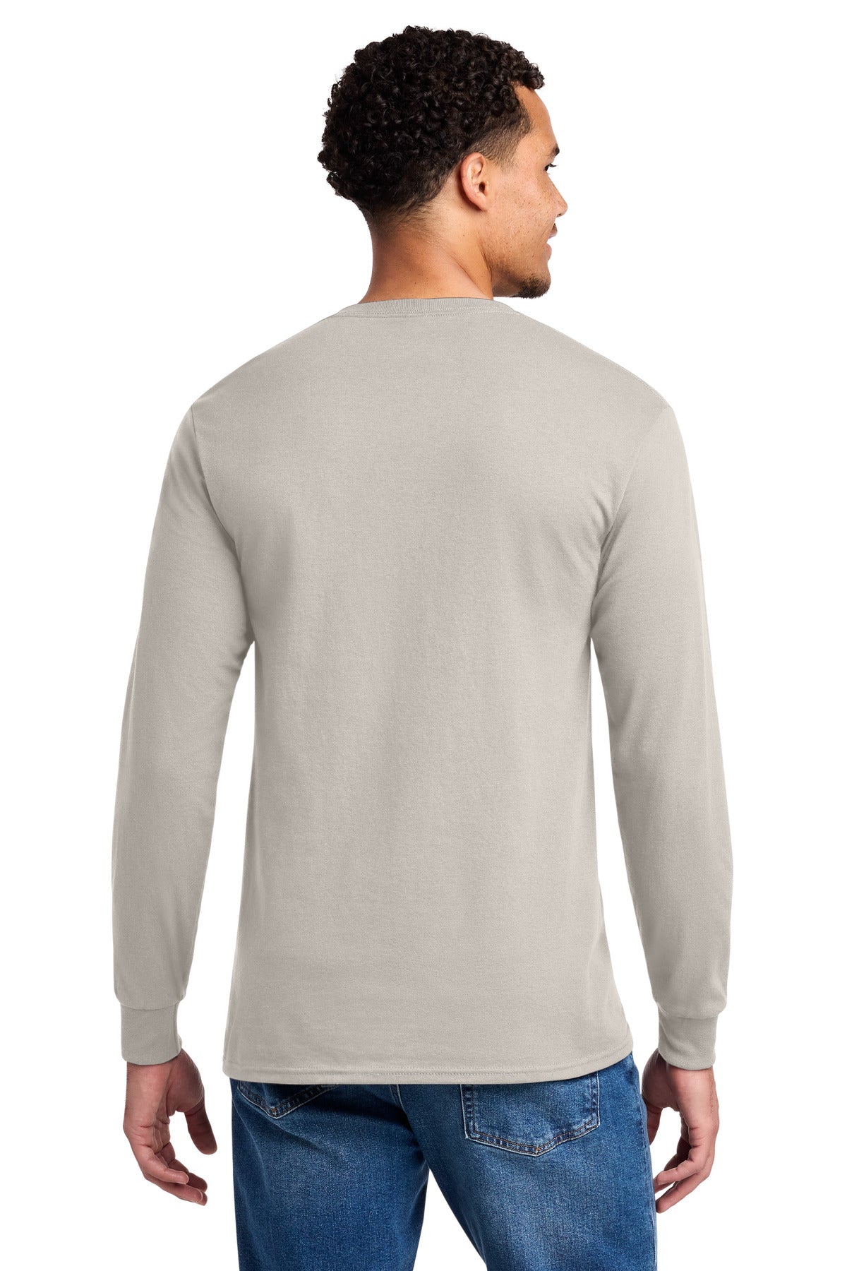 Jerzees - Dri-Power 50/50 Cotton/Poly Long Sleeve T-Shirt. 29LS - Sandstone - back