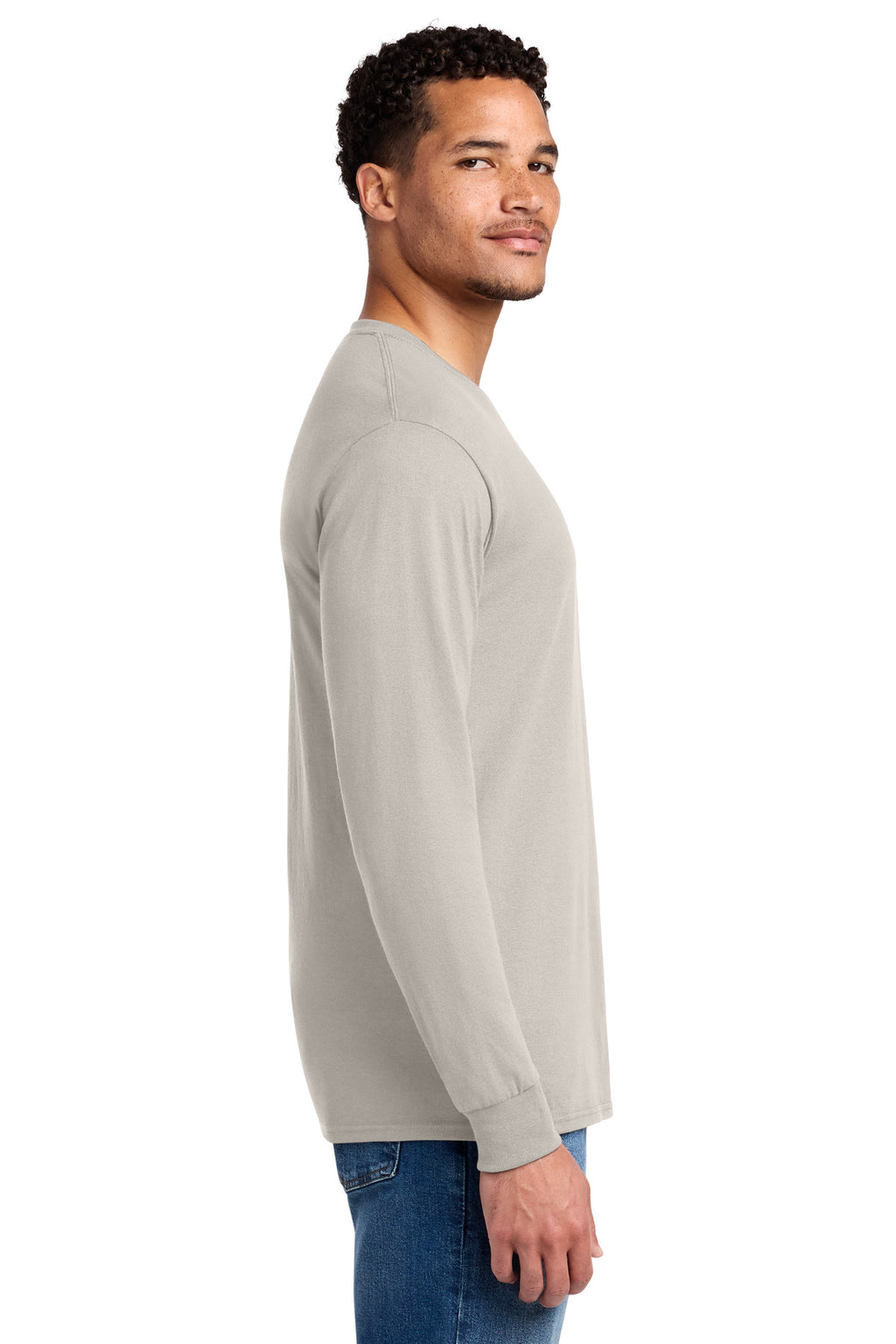 Jerzees - Dri-Power 50/50 Cotton/Poly Long Sleeve T-Shirt. 29LS - Sandstone - side
