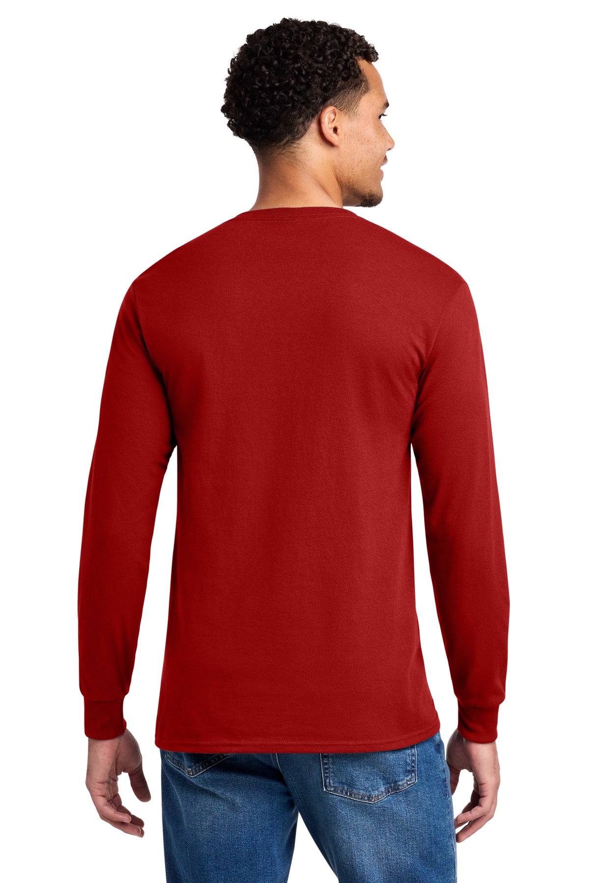 Jerzees - Dri-Power 50/50 Cotton/Poly Long Sleeve T-Shirt. 29LS - True Red - back