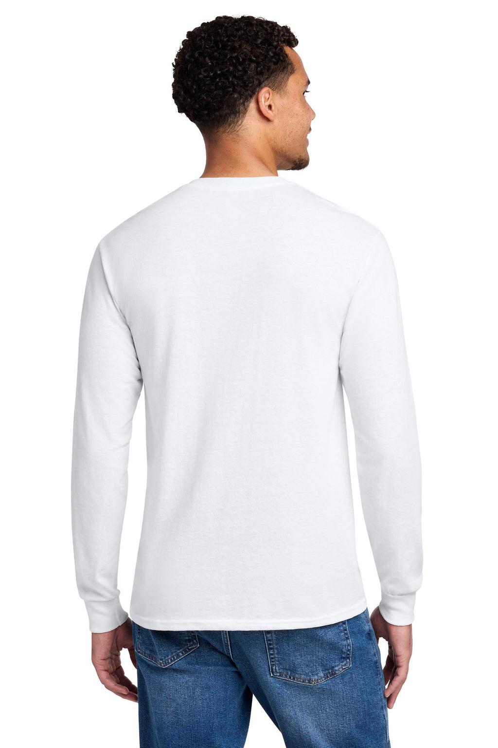 Jerzees - Dri-Power 50/50 Cotton/Poly Long Sleeve T-Shirt. 29LS - White - back