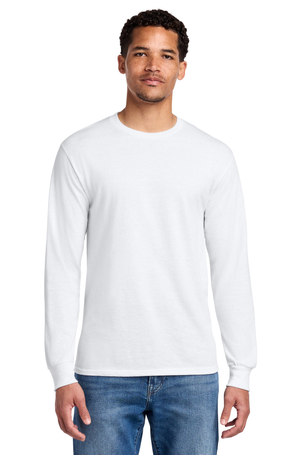 Jerzees - Dri-Power 50/50 Cotton/Poly Long Sleeve T-Shirt. 29LS - White - front