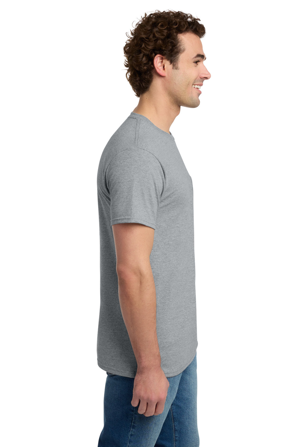 Jerzees - Dri-Power 50/50 Cotton/Poly Pocket T-Shirt. 29MP - Athletic Heather - side