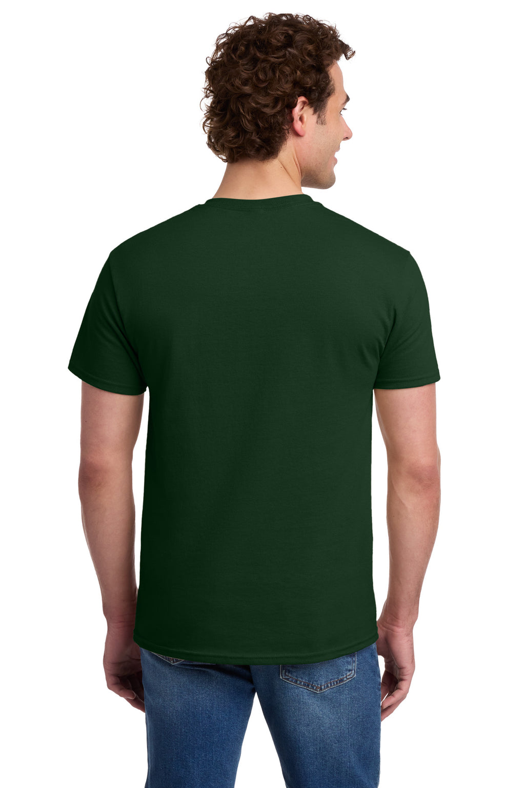 Jerzees - Dri-Power 50/50 Cotton/Poly Pocket T-Shirt. 29MP - Forest Green - back