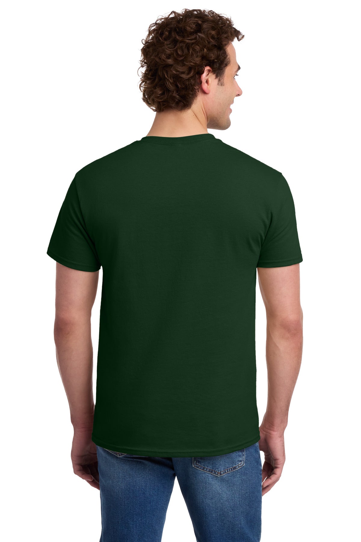 Jerzees - Dri-Power 50/50 Cotton/Poly Pocket T-Shirt. 29MP - Forest Green - back