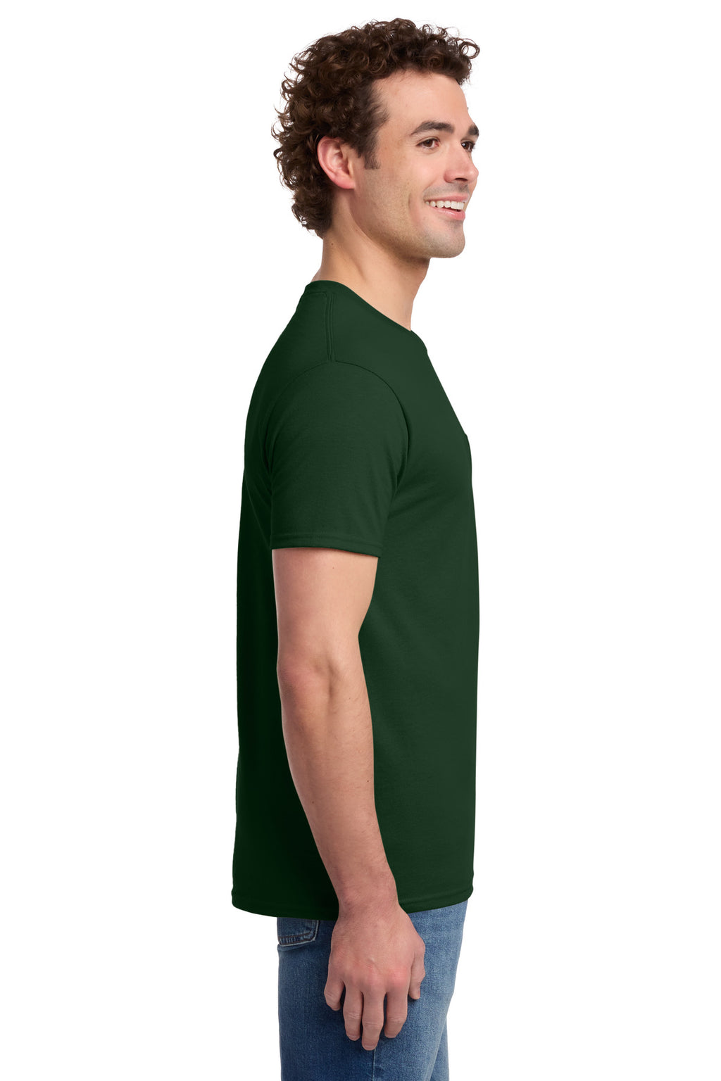 Jerzees - Dri-Power 50/50 Cotton/Poly Pocket T-Shirt. 29MP - Forest Green - side