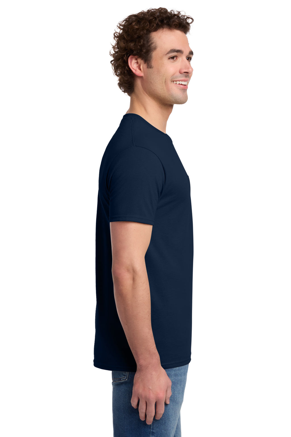 Jerzees - Dri-Power 50/50 Cotton/Poly Pocket T-Shirt. 29MP - J. Navy - side