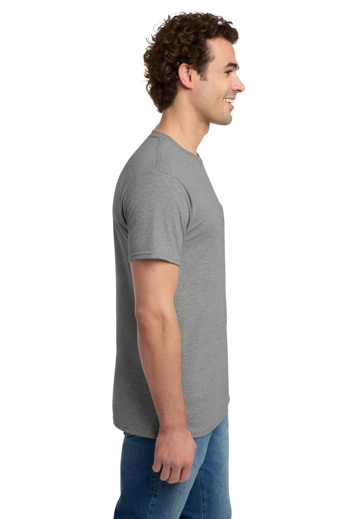 Jerzees - Dri-Power 50/50 Cotton/Poly Pocket T-Shirt. 29MP - Oxford - side