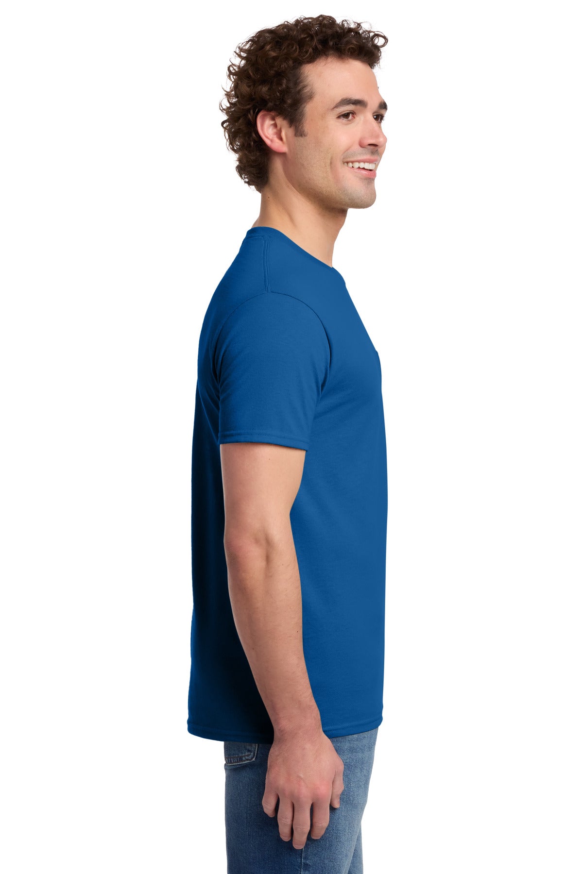 Jerzees - Dri-Power 50/50 Cotton/Poly Pocket T-Shirt. 29MP - Royal - side