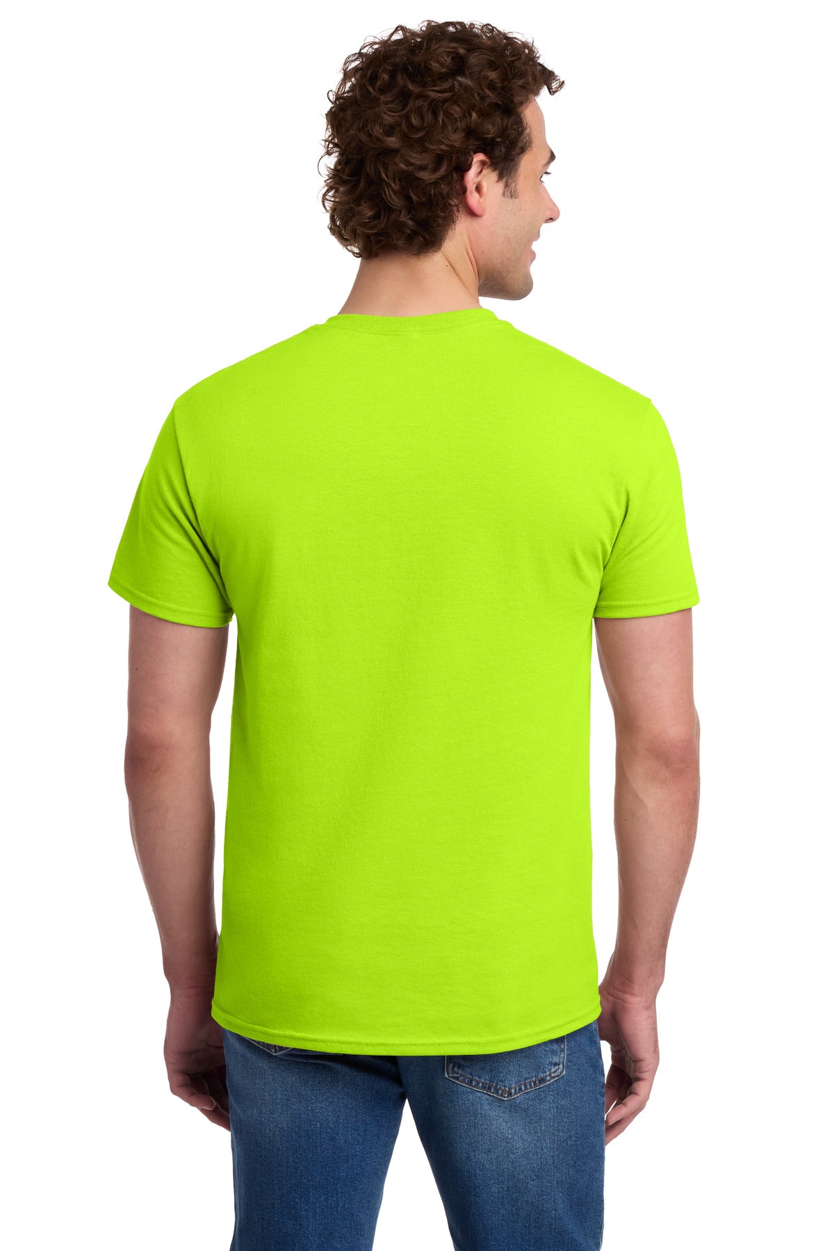 Jerzees - Dri-Power 50/50 Cotton/Poly Pocket T-Shirt. 29MP - Safety Green - back