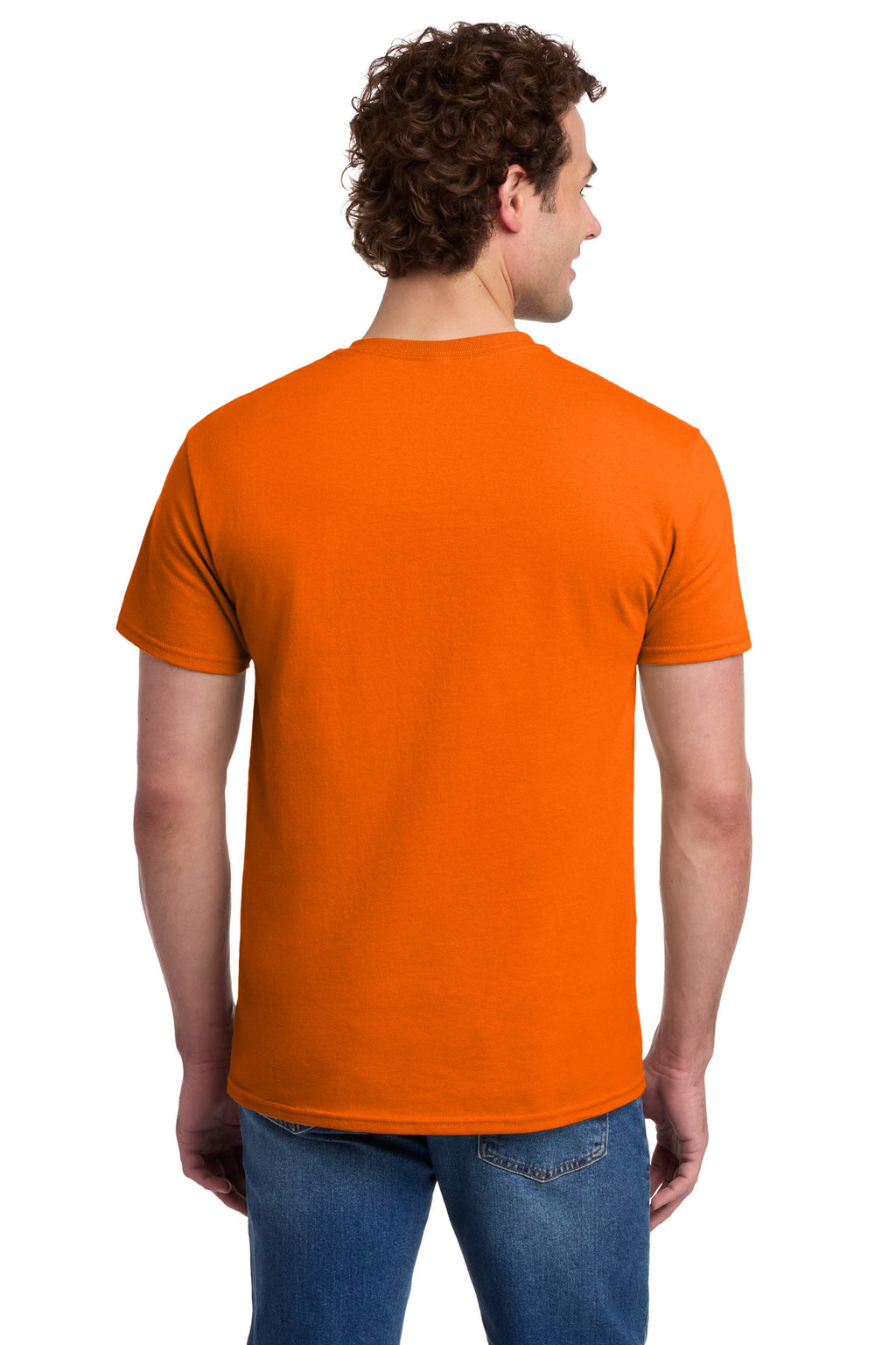 Jerzees - Dri-Power 50/50 Cotton/Poly Pocket T-Shirt. 29MP - Safety Orange - back