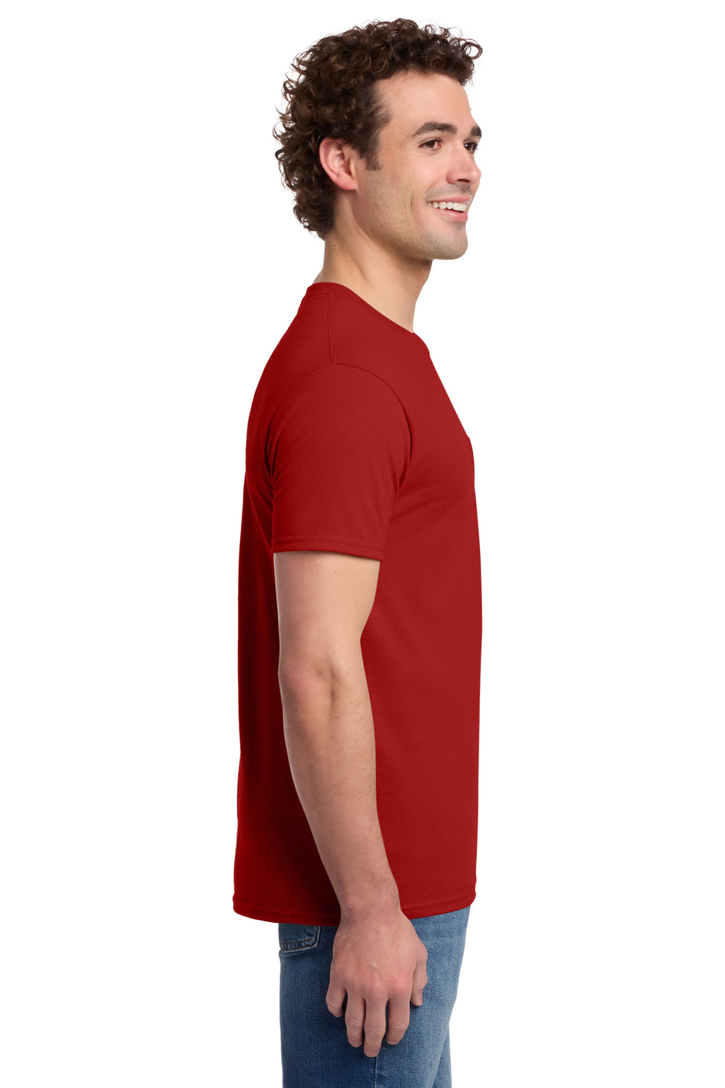 Jerzees - Dri-Power 50/50 Cotton/Poly Pocket T-Shirt. 29MP - True Red - side