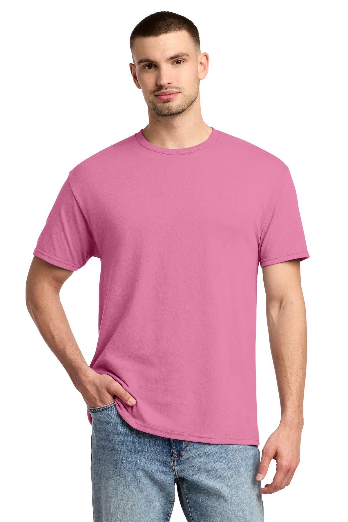 Jerzees - Dri-Power 50/50 Cotton/Poly T-Shirt. 29M - Azalea - front