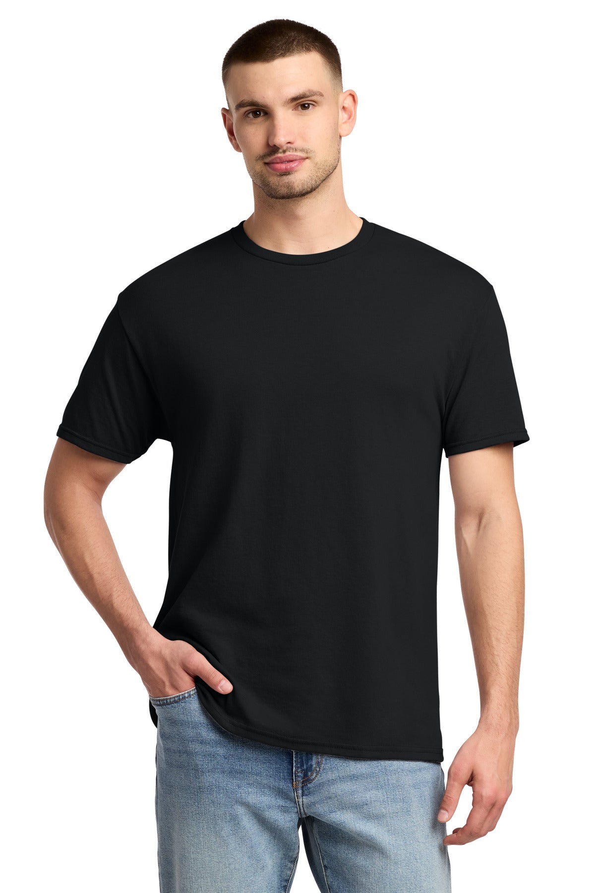 Jerzees - Dri-Power 50/50 Cotton/Poly T-Shirt. 29M - Black - front