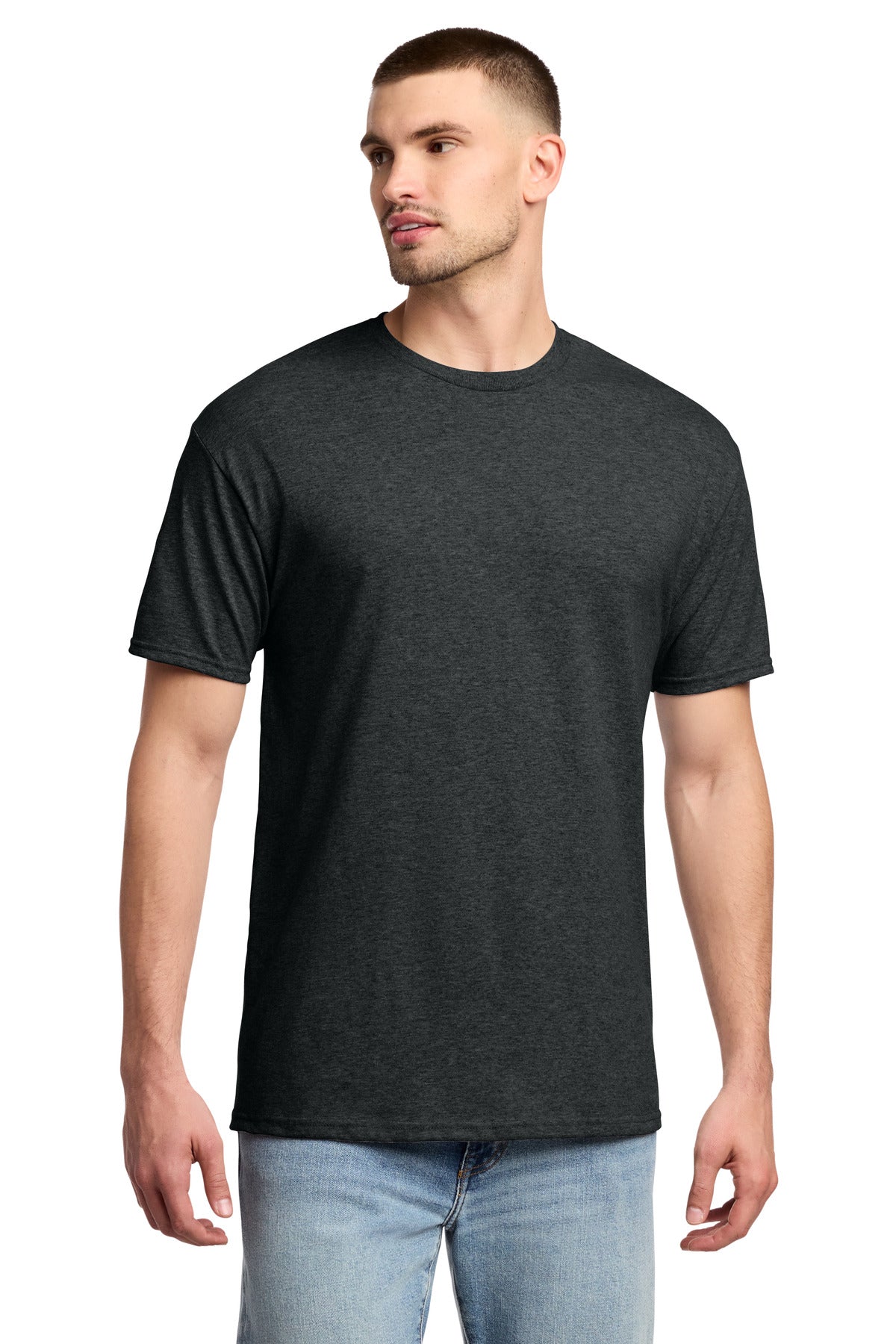 Jerzees - Dri-Power 50/50 Cotton/Poly T-Shirt. 29M - Black Heather - front