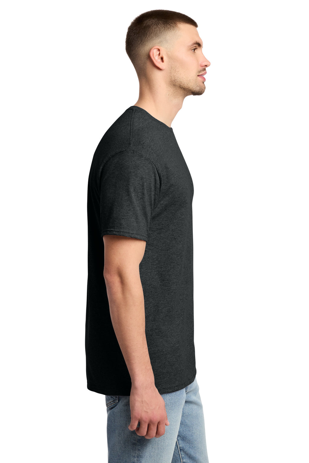 Jerzees - Dri-Power 50/50 Cotton/Poly T-Shirt. 29M - Black Heather - side
