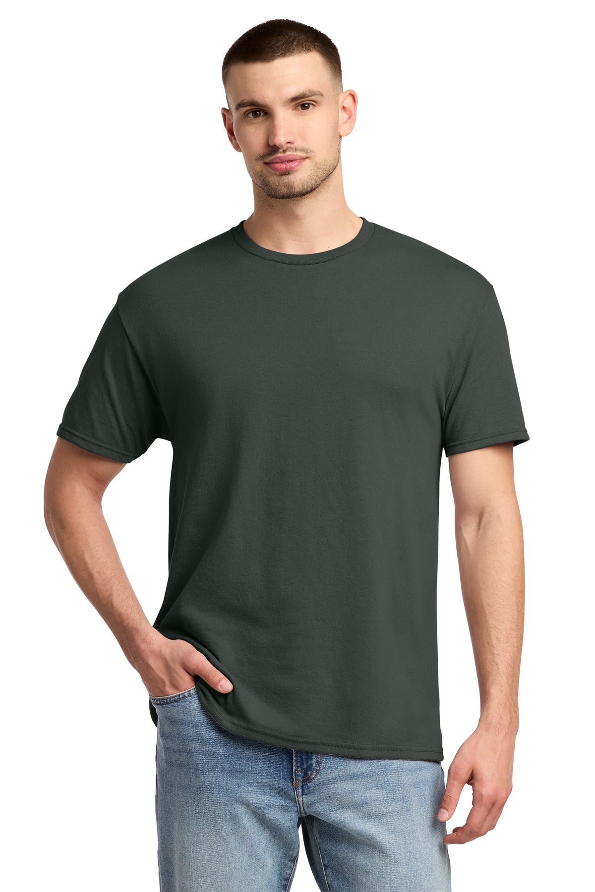 Jerzees - Dri-Power 50/50 Cotton/Poly T-Shirt. 29M - Charcoal Grey - front