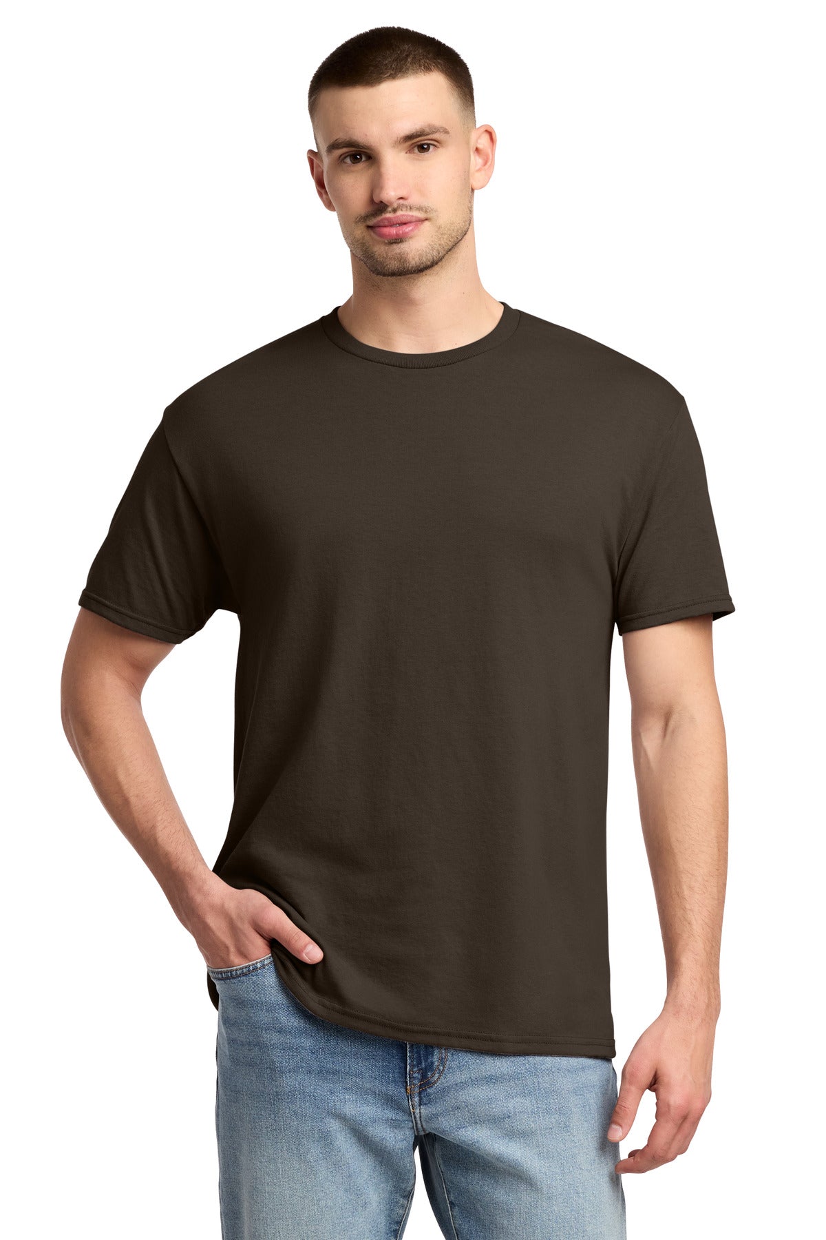 Jerzees - Dri-Power 50/50 Cotton/Poly T-Shirt. 29M - Chocolate - front