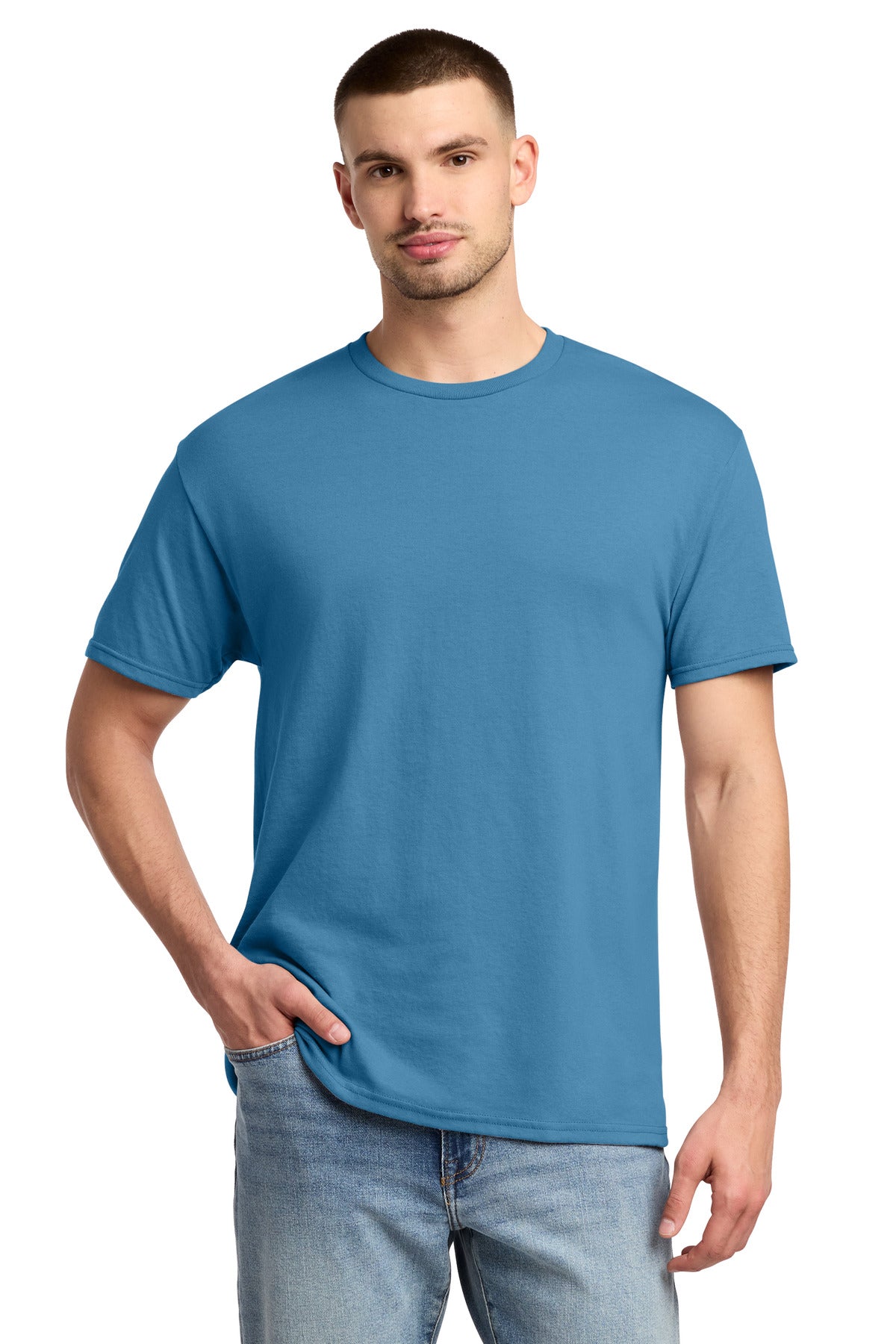 Jerzees - Dri-Power 50/50 Cotton/Poly T-Shirt. 29M - Columbia Blue - front