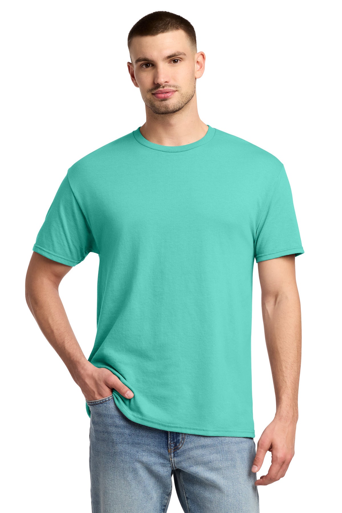 Jerzees - Dri-Power 50/50 Cotton/Poly T-Shirt. 29M - Cool Mint - front