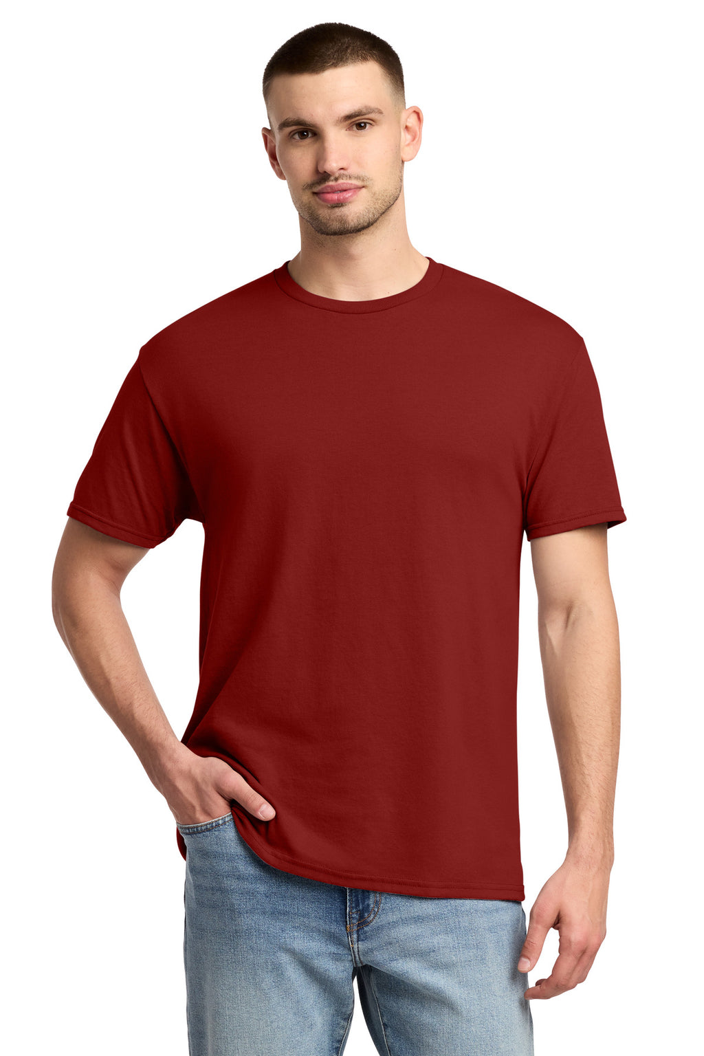 Jerzees - Dri-Power 50/50 Cotton/Poly T-Shirt. 29M - Crimson - front