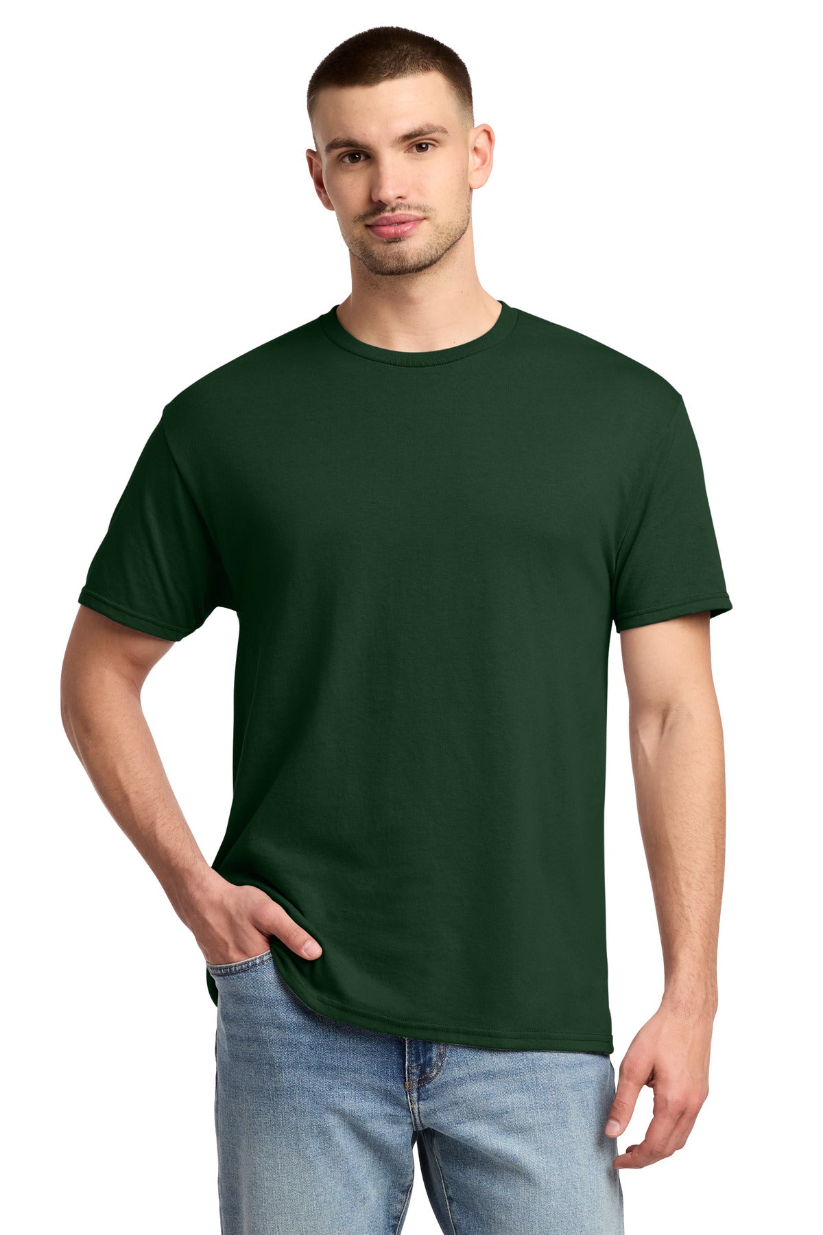 Jerzees - Dri-Power 50/50 Cotton/Poly T-Shirt. 29M - Forest Green - front