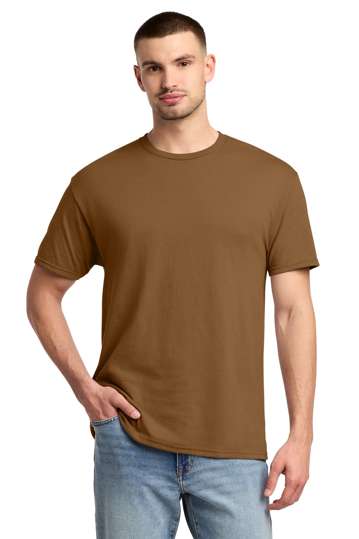 Jerzees - Dri-Power 50/50 Cotton/Poly T-Shirt. 29M - Golden Pecan - front