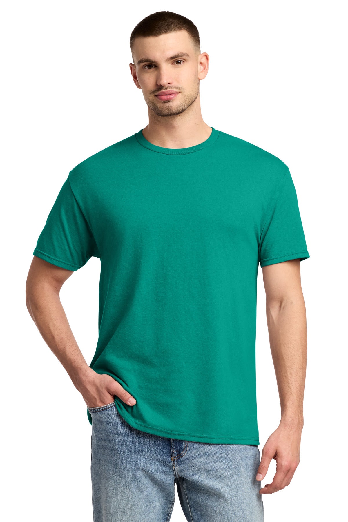 Jerzees - Dri-Power 50/50 Cotton/Poly T-Shirt. 29M - Jade - front