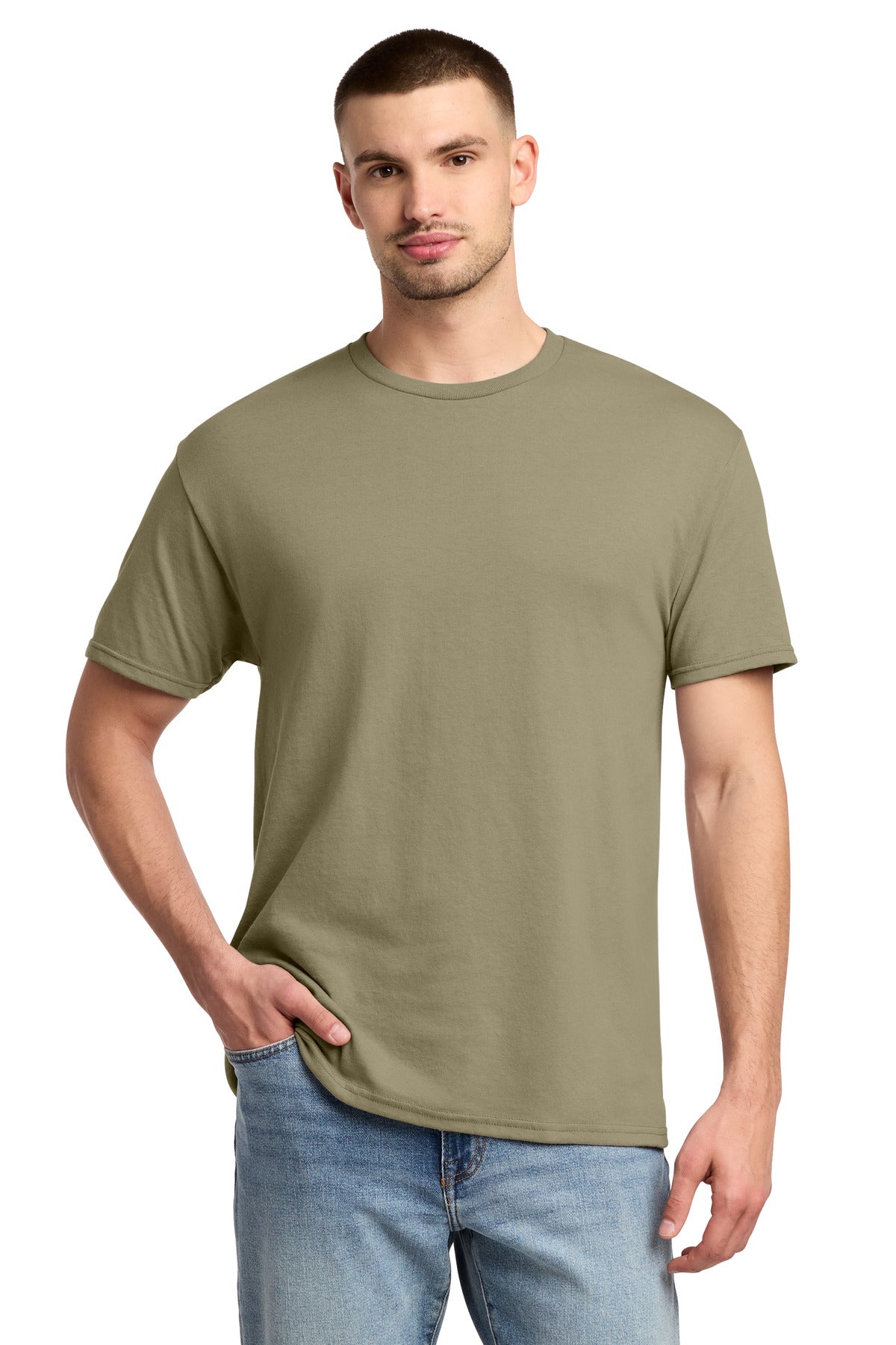 Jerzees - Dri-Power 50/50 Cotton/Poly T-Shirt. 29M - Khaki - front