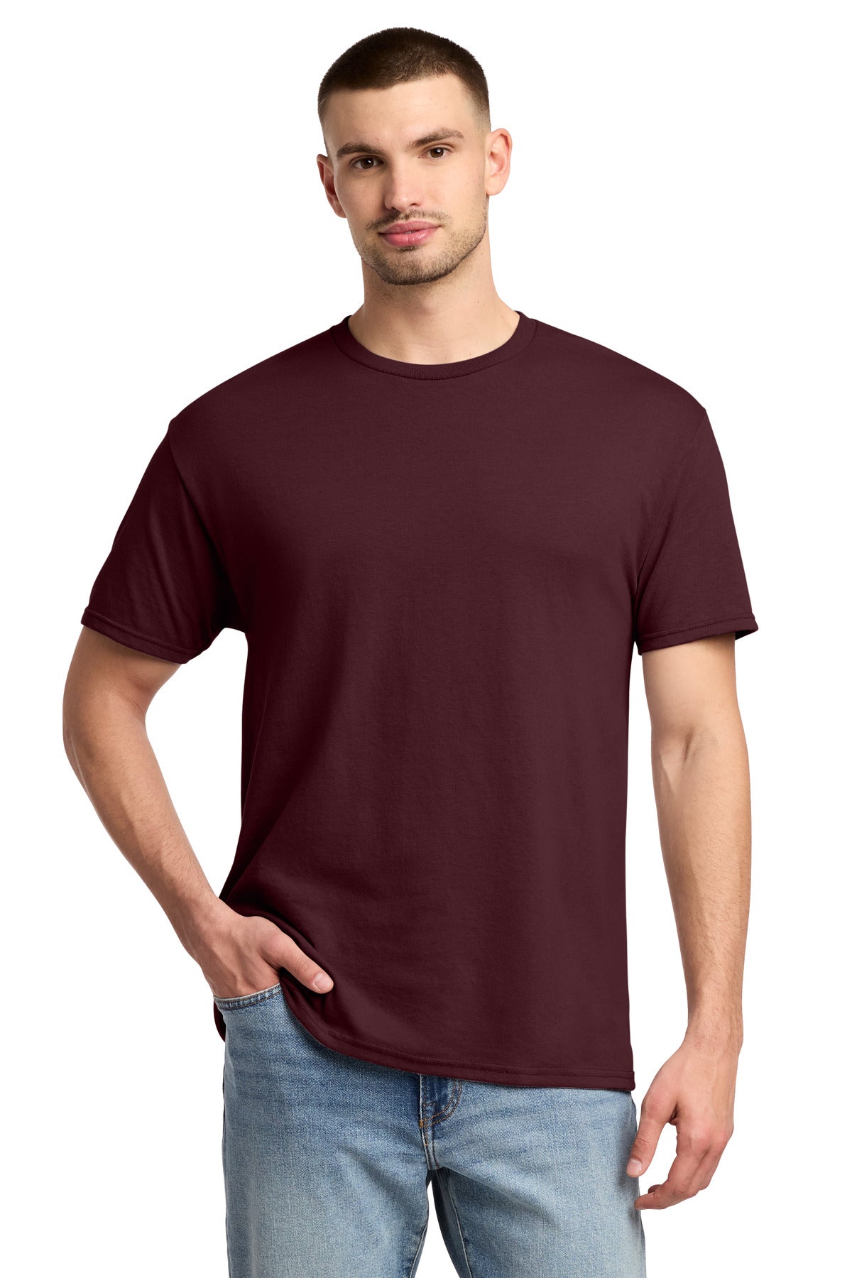 Jerzees - Dri-Power 50/50 Cotton/Poly T-Shirt. 29M - Maroon - front