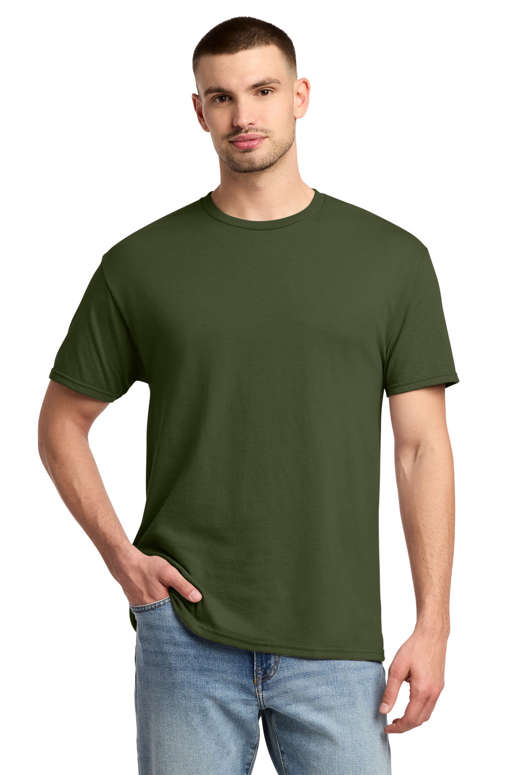 Jerzees - Dri-Power 50/50 Cotton/Poly T-Shirt. 29M - Military Green - front