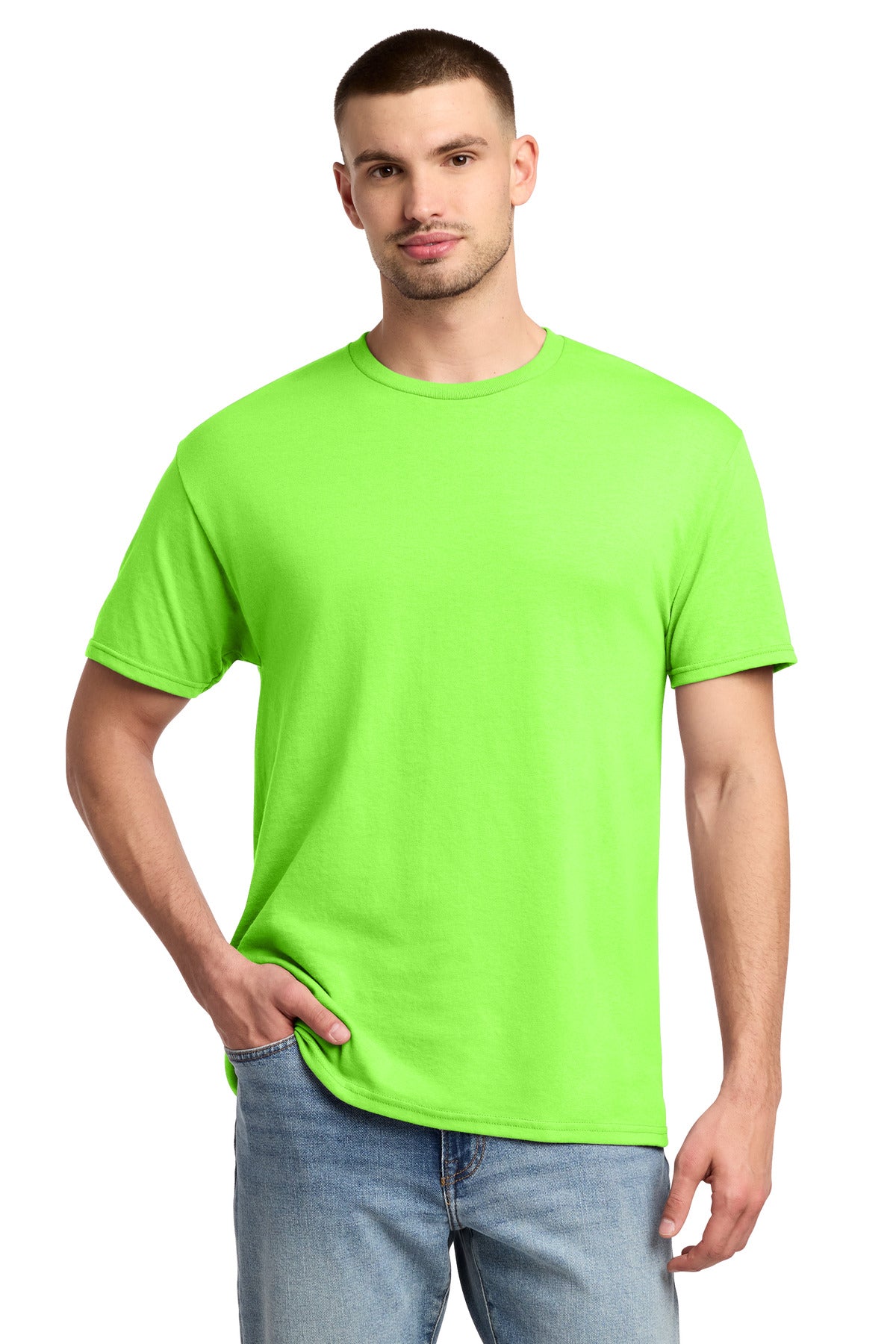 Jerzees - Dri-Power 50/50 Cotton/Poly T-Shirt. 29M - Neon Green - front