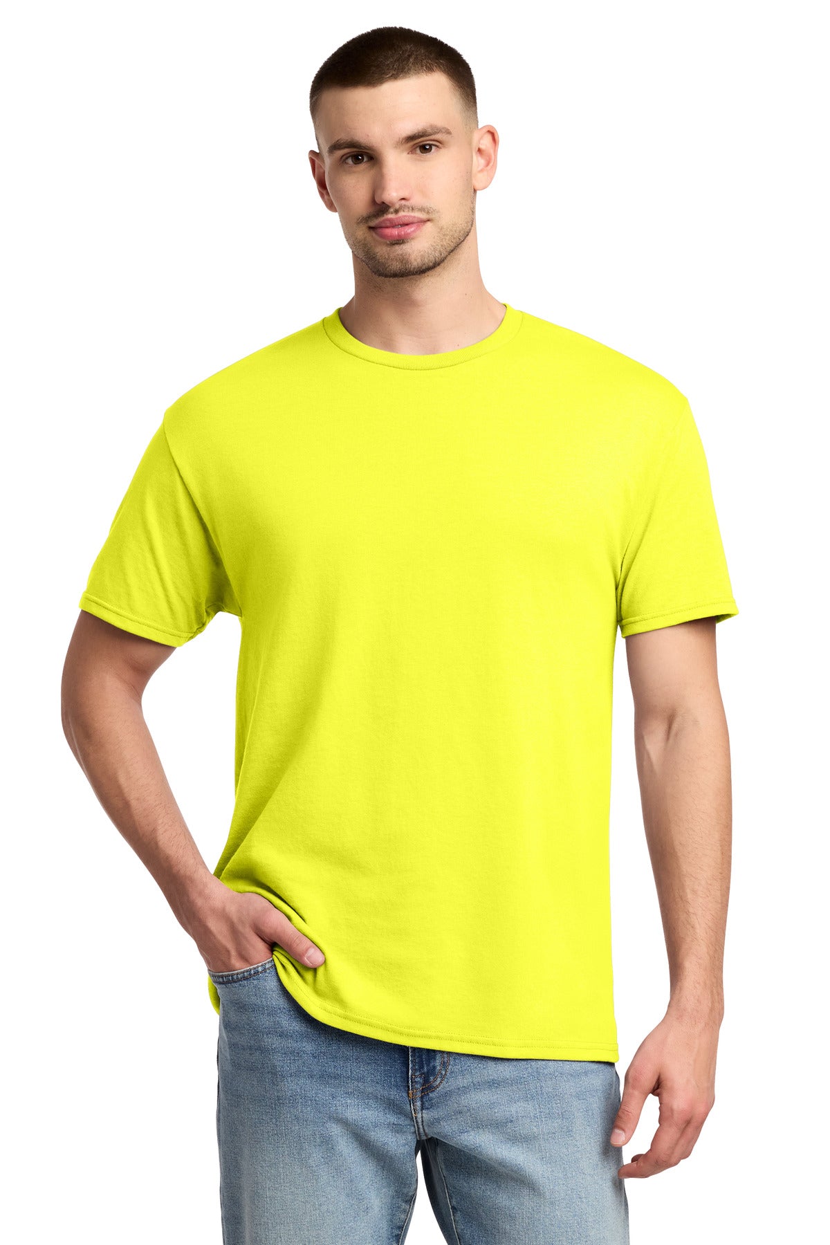 Jerzees - Dri-Power 50/50 Cotton/Poly T-Shirt. 29M - Neon Yellow - front