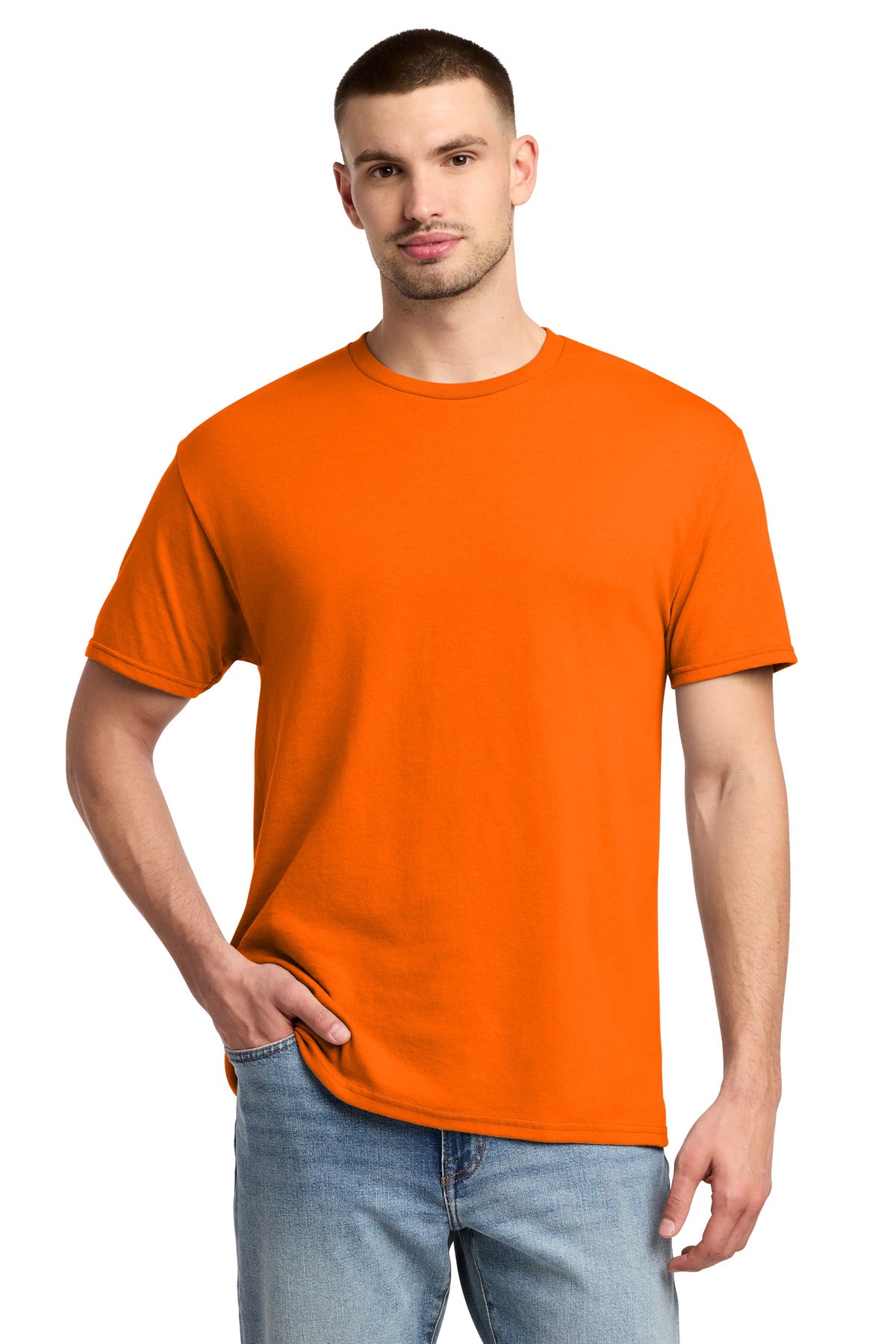 Jerzees - Dri-Power 50/50 Cotton/Poly T-Shirt. 29M - Safety Orange - front