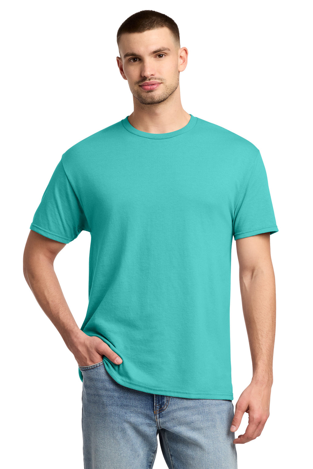 Jerzees - Dri-Power 50/50 Cotton/Poly T-Shirt. 29M - Scuba Blue - front