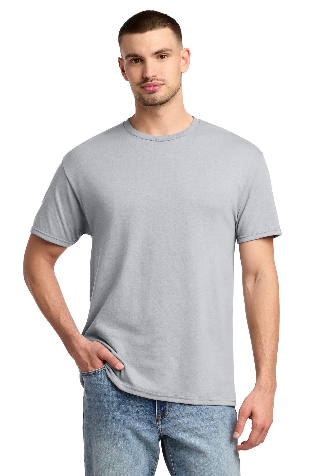 Jerzees - Dri-Power 50/50 Cotton/Poly T-Shirt. 29M - Silver - front