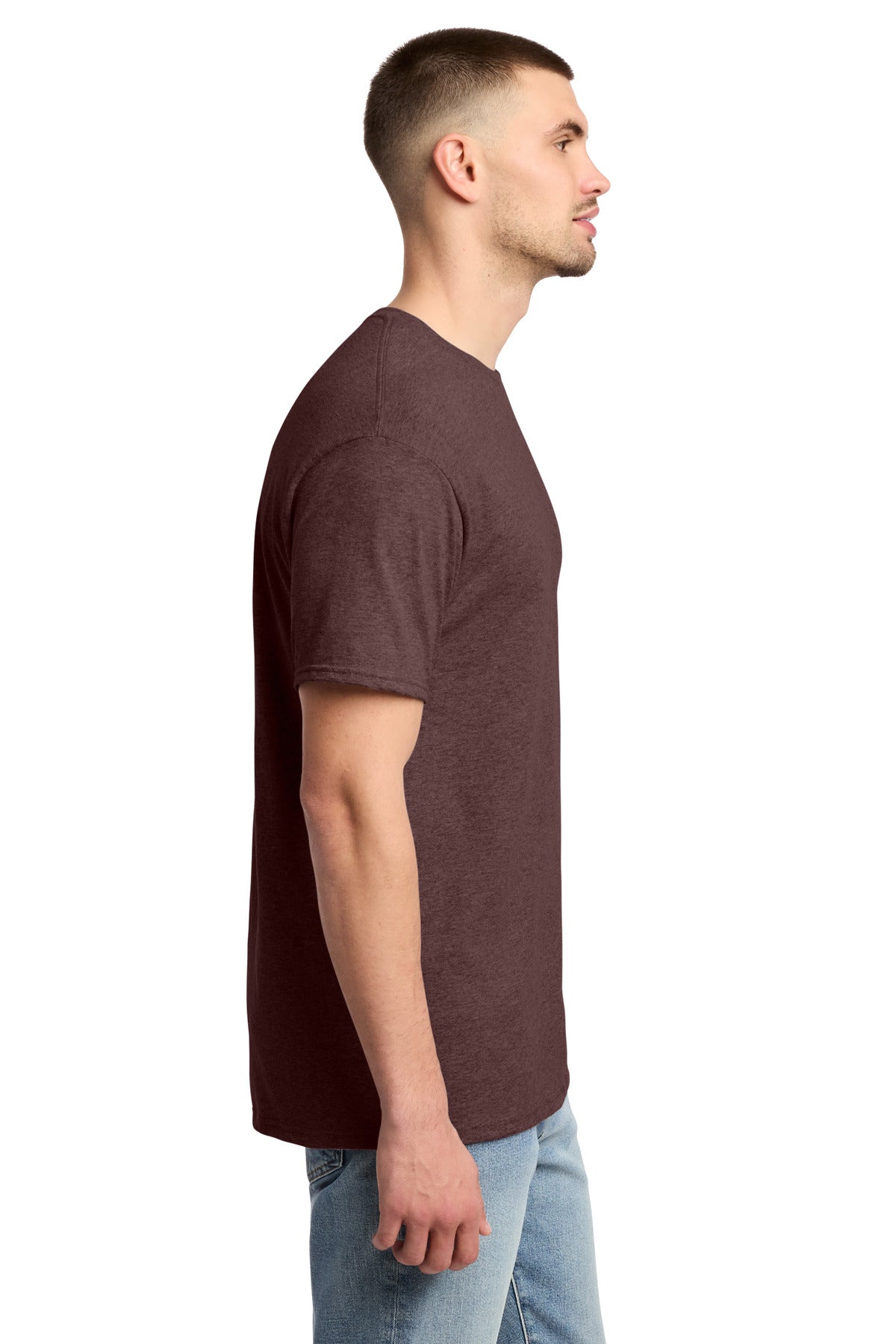 Jerzees - Dri-Power 50/50 Cotton/Poly T-Shirt. 29M - Vintage Heather Maroon - side