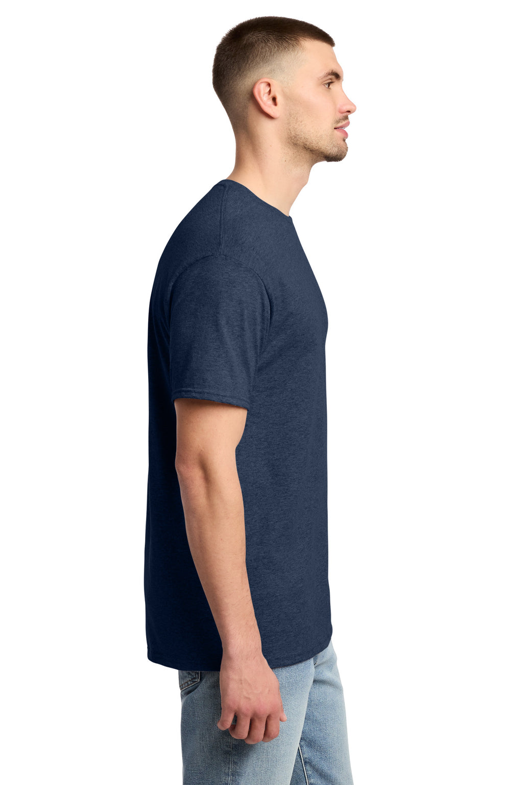Jerzees - Dri-Power 50/50 Cotton/Poly T-Shirt. 29M - Vintage Heather Navy - side