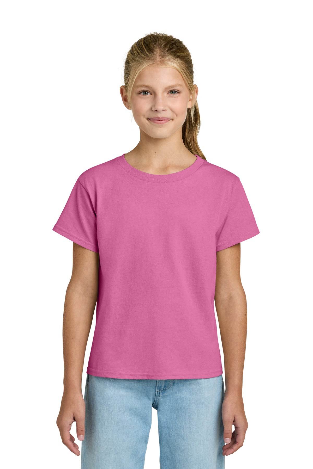 Gildan Youth Light Cotton Tee 3000B - Azalea - front