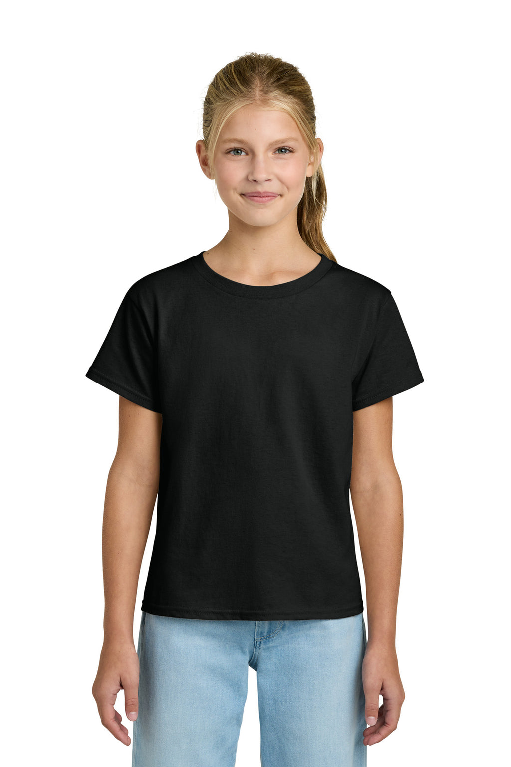 Gildan Youth Light Cotton Tee 3000B - Black - front