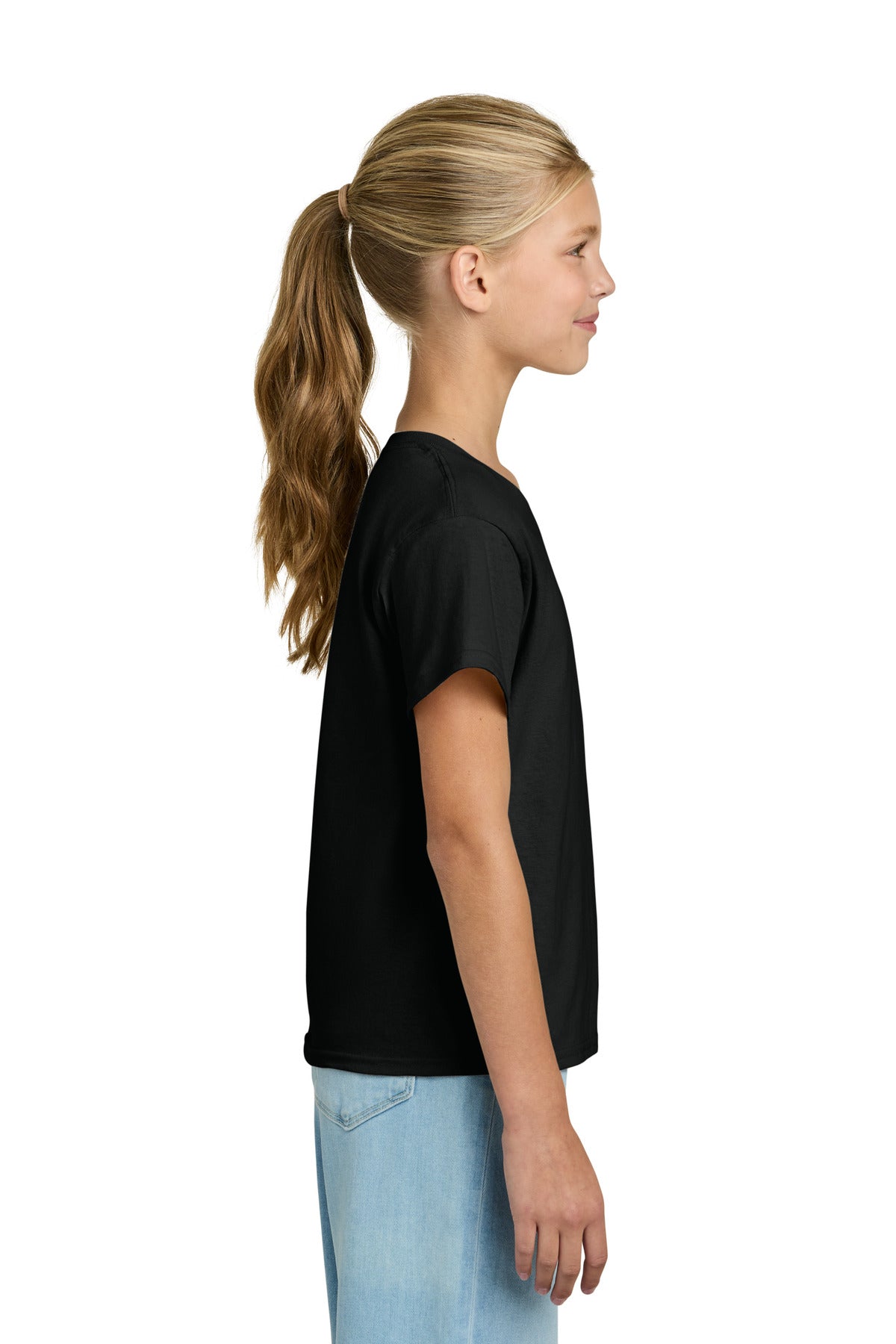 Gildan Youth Light Cotton Tee 3000B - Black - side