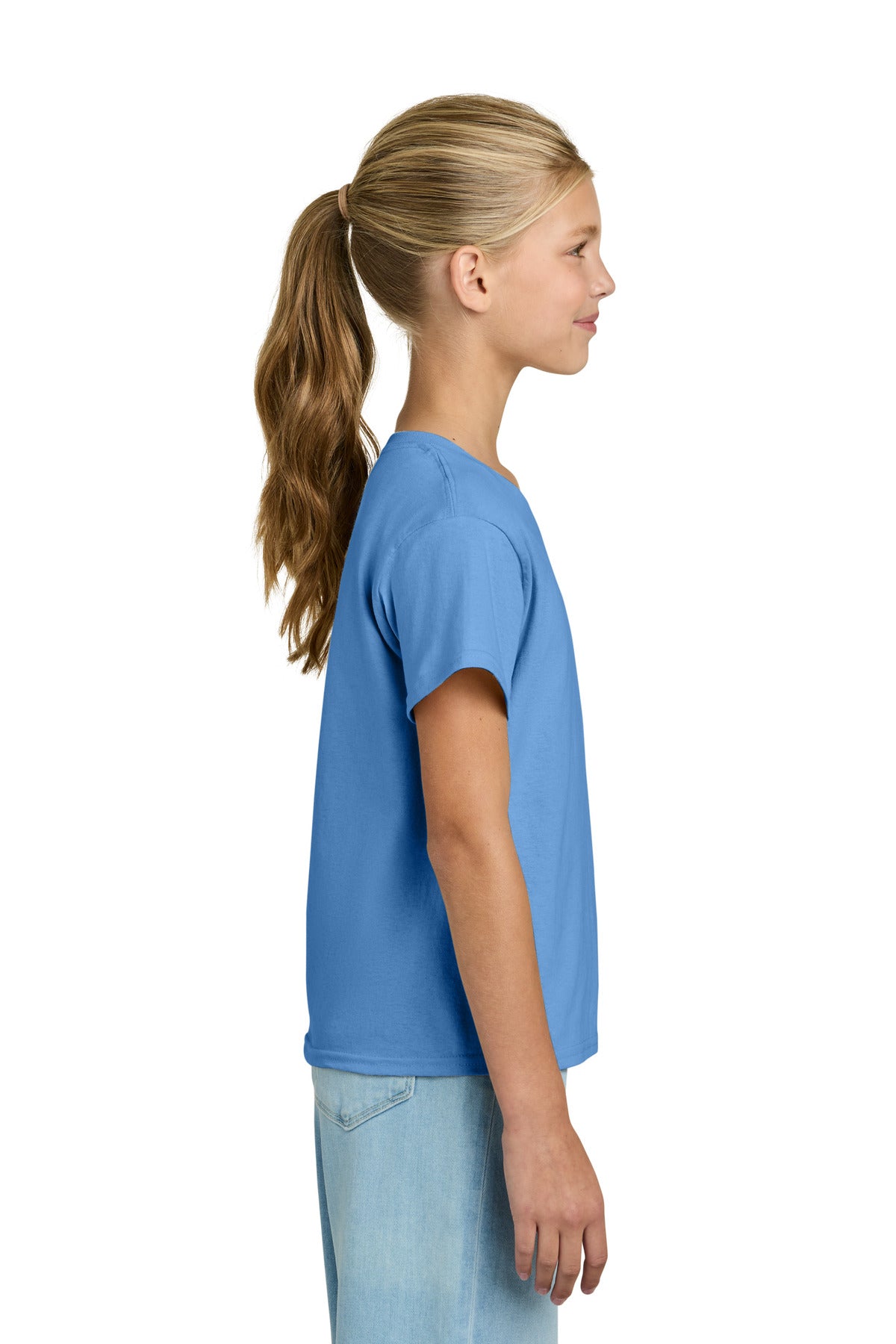 Gildan Youth Light Cotton Tee 3000B - Carolina Blue - side