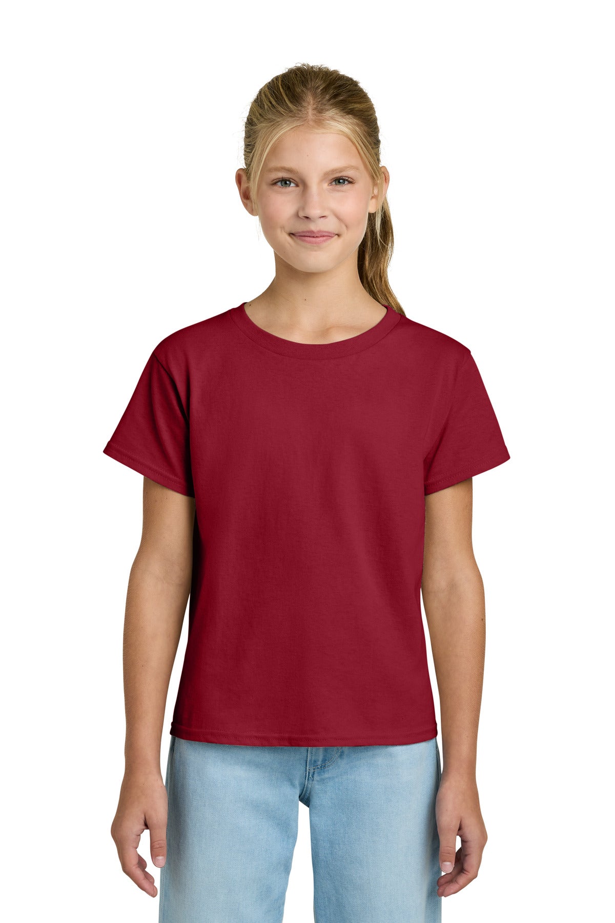 Gildan Youth Light Cotton Tee 3000B - Cherry Red - front