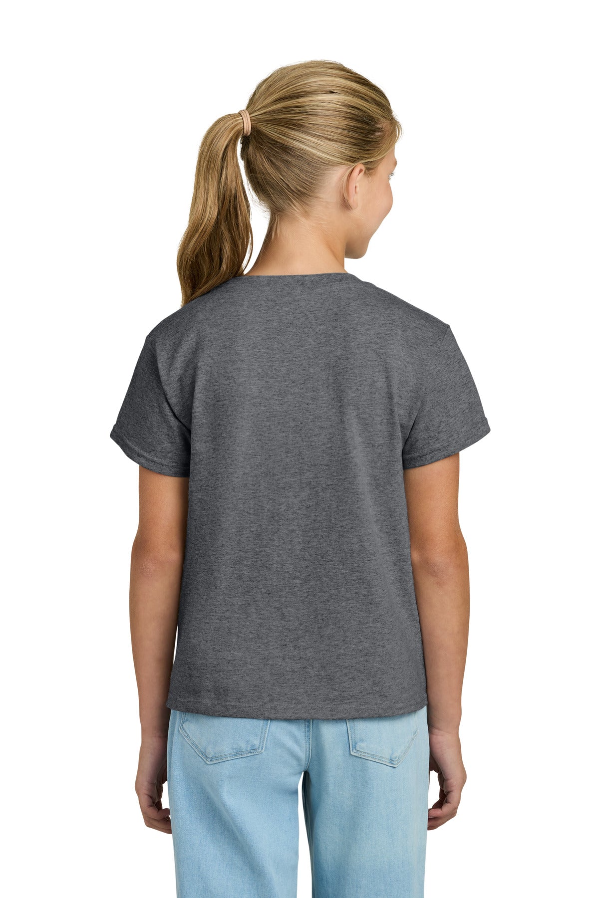 Gildan Youth Light Cotton Tee 3000B - Graphite Heather - back