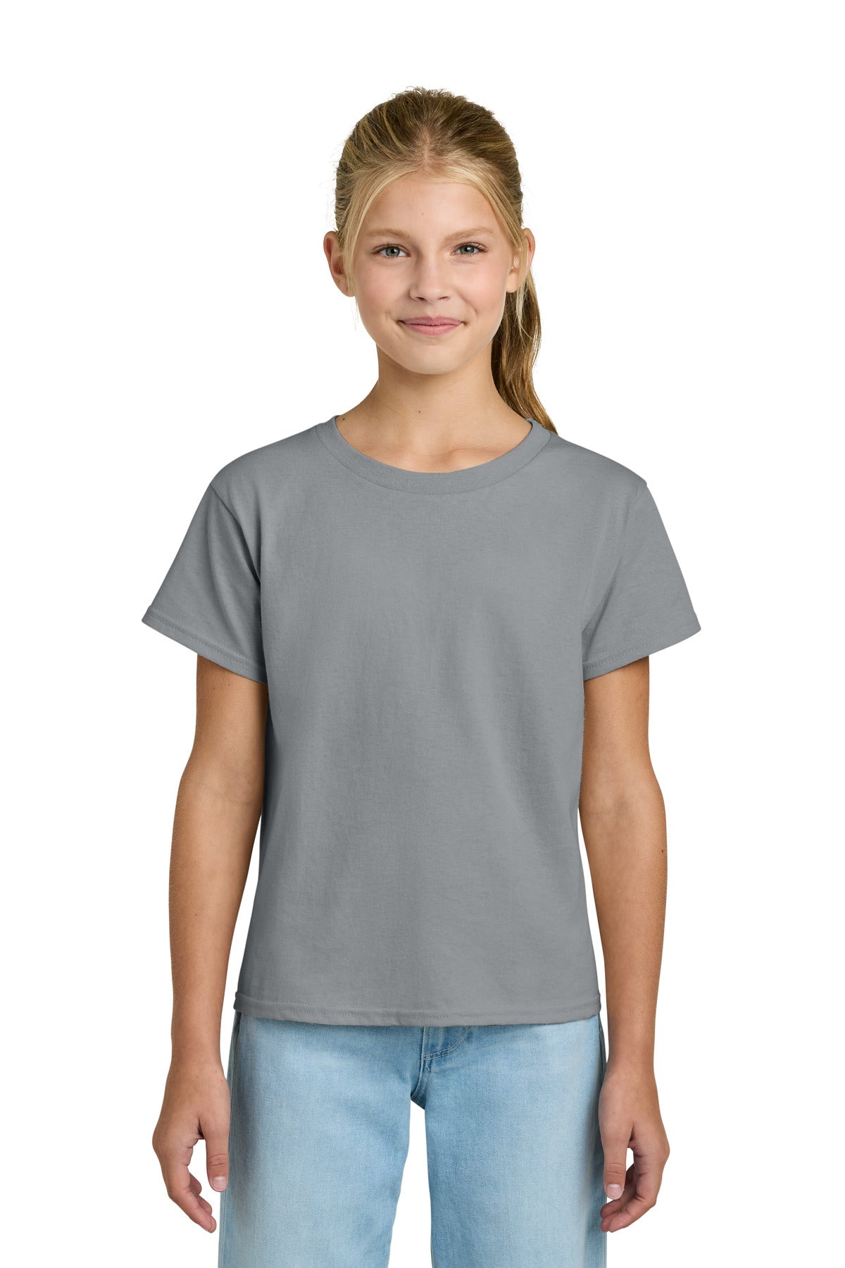 Gildan Youth Light Cotton Tee 3000B - Gravel - front